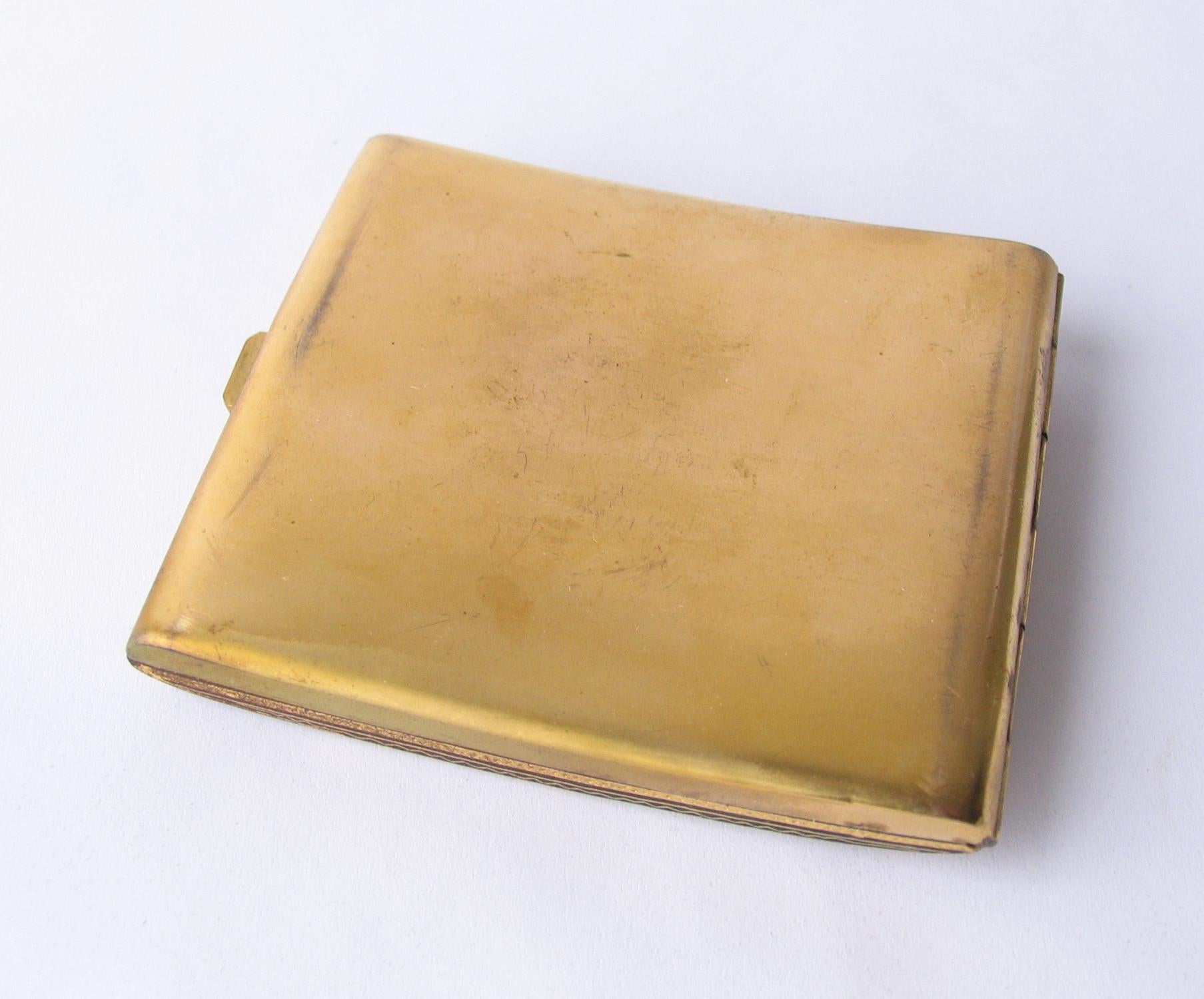 Spanish 1920s Toledo Damascened Gold Inlay Cigarette Case