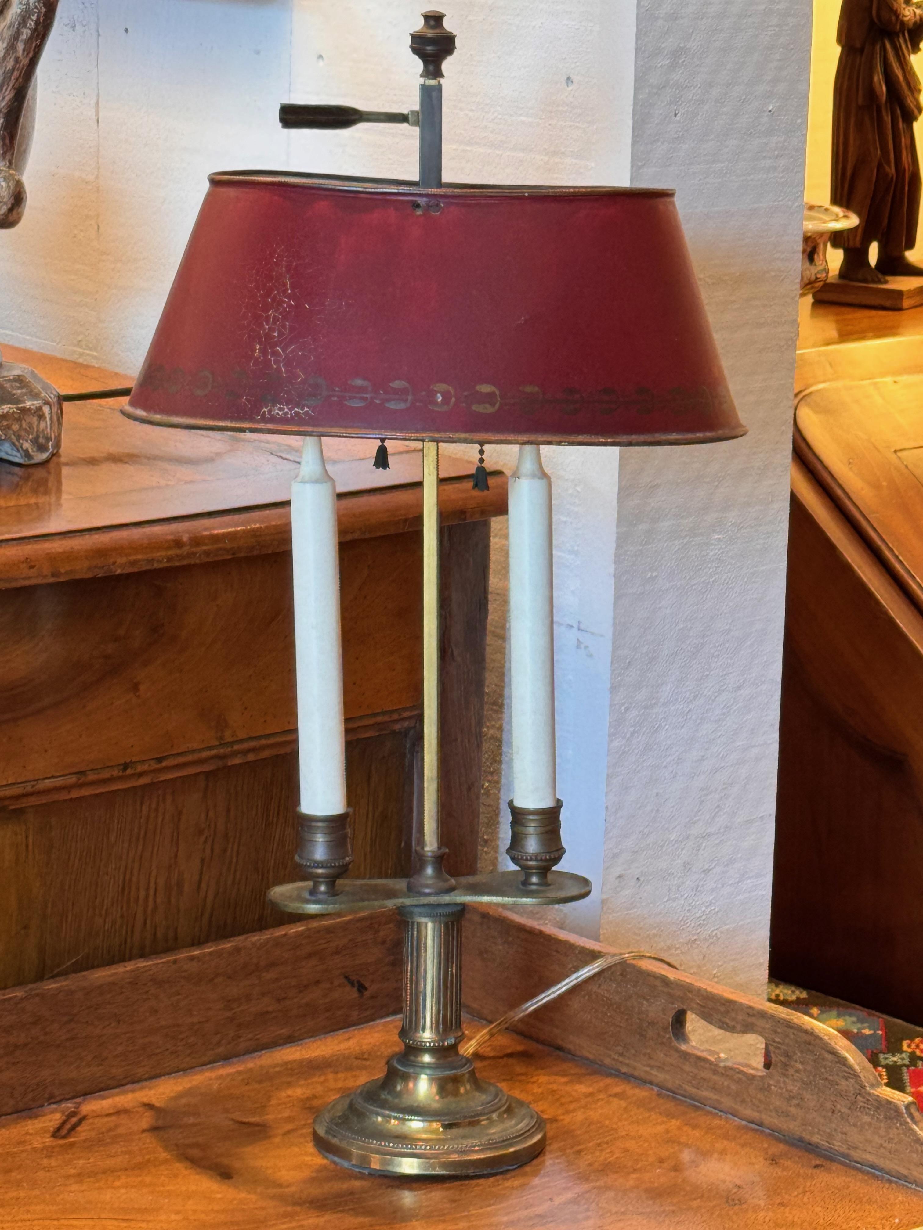 Every room needs a touch of red. This is a classic Boulliotte lamp.
