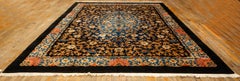 1920s Traditional Navy Floral Knotted Wool Antique Chinese Room Size Carpet Rug