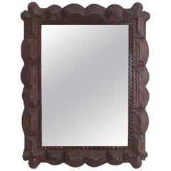 1920s Tramp Art Mirror Frame