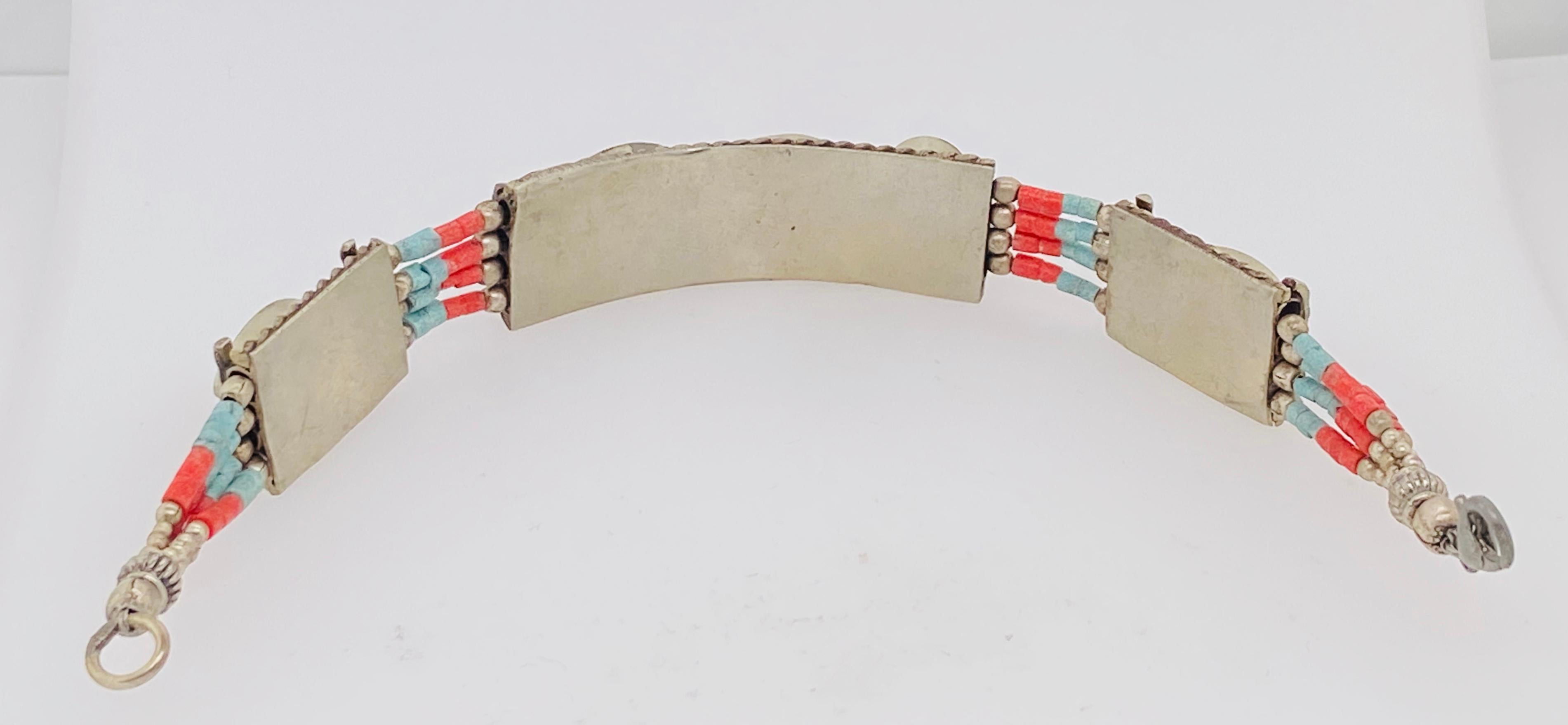 1920s Tribal Antique Moroccan Silver Bracelet For Sale 6