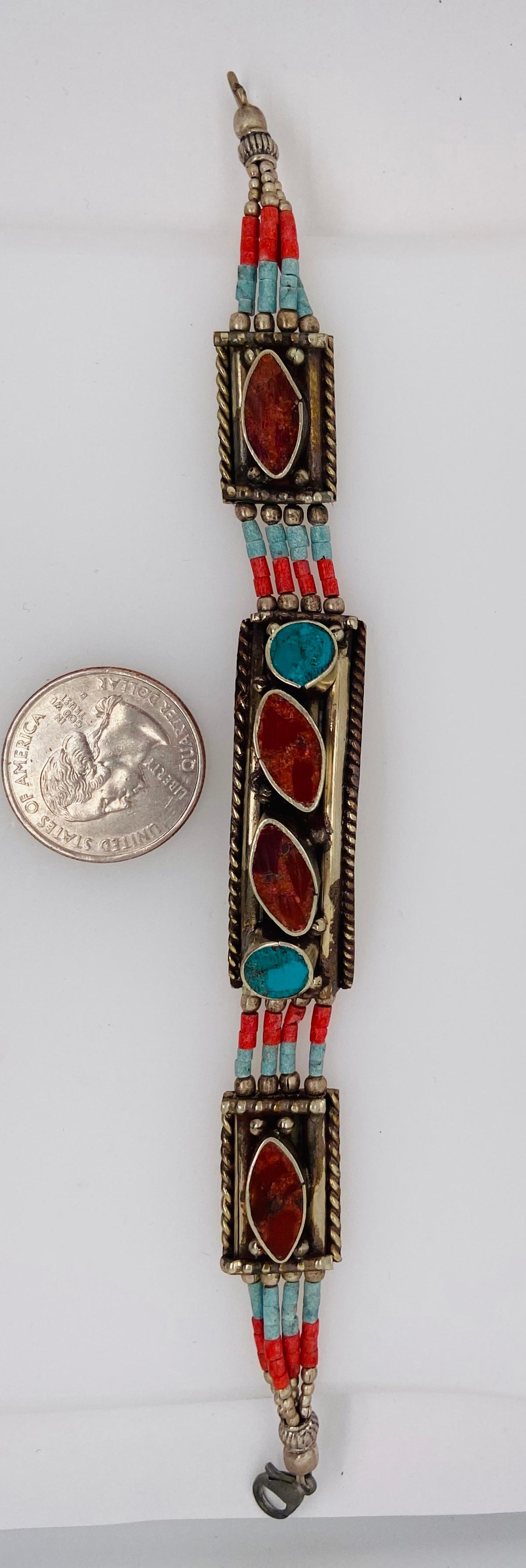 20ième siècle Bracelet tribal marocain d'antiquités en argent des années 1920 en vente