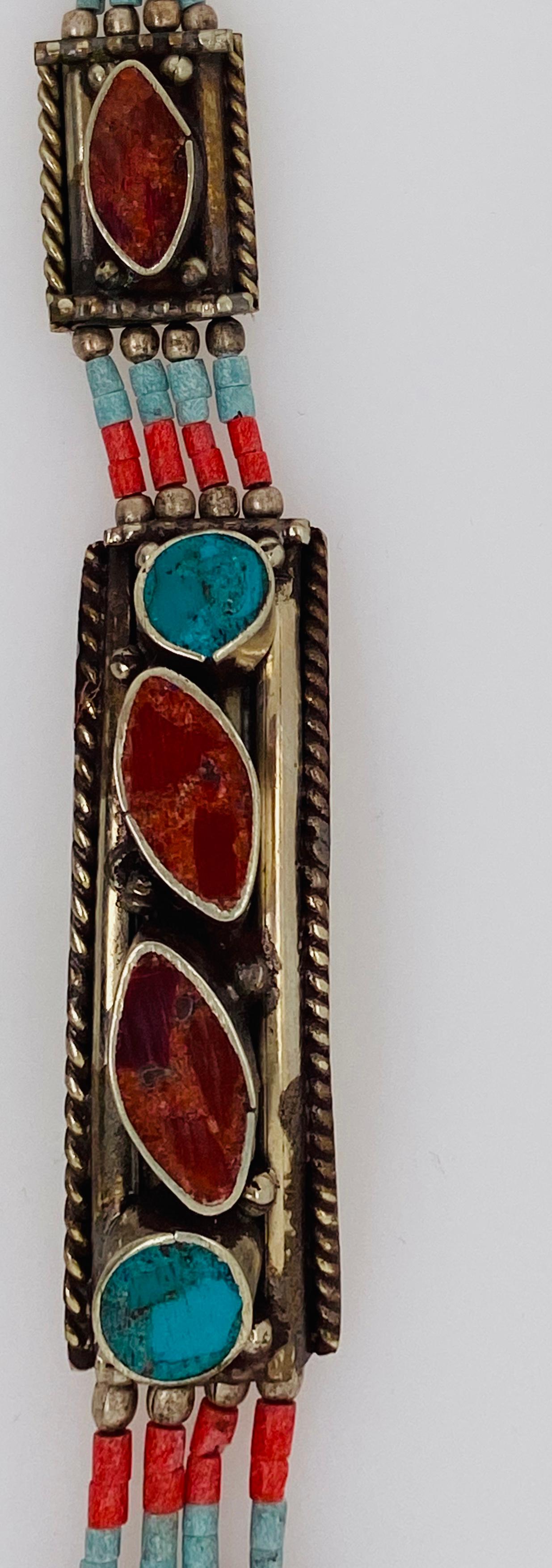 Argent Bracelet tribal marocain d'antiquités en argent des années 1920 en vente
