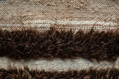 1920s Turkish Minimalist 'Evil Eye' Nazar Tülü in Chocolate Brown Angora