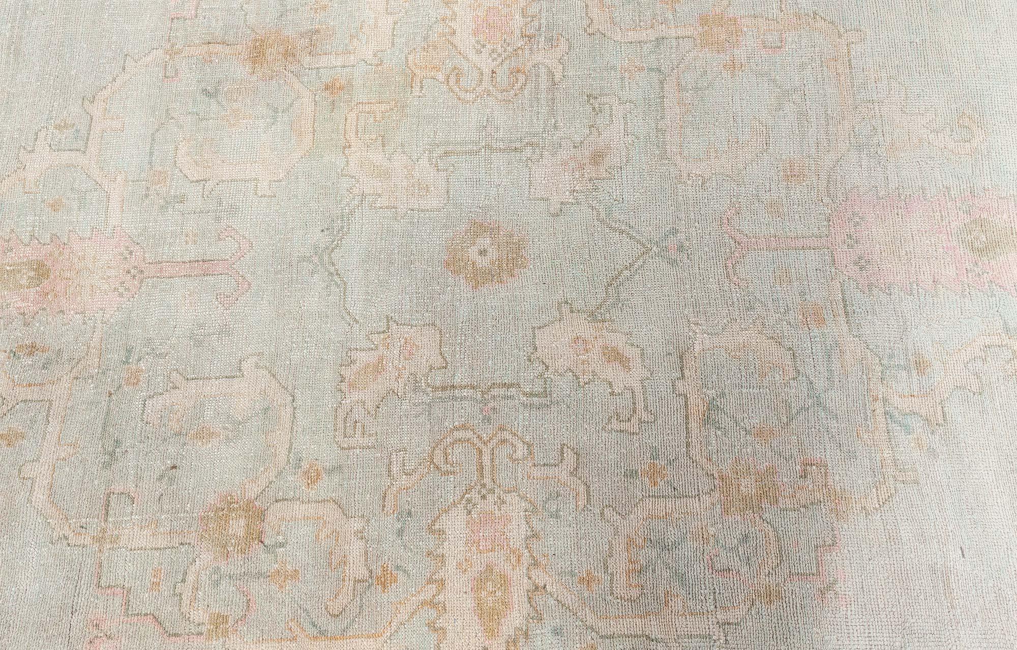 Wool 1920's Turkish Oushak Rug Doris Leslie Blau For Sale