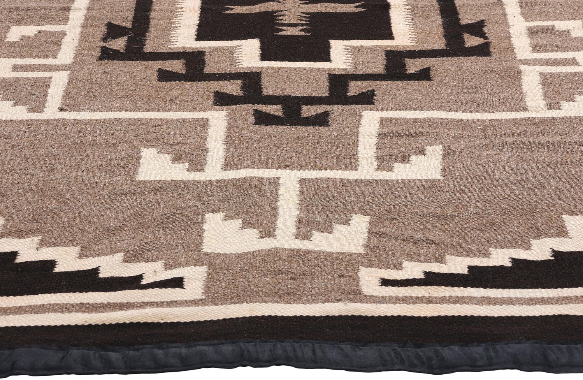 American Antique Two Grey Hills-Inspired Southwest Modern Rug Early 20th Century For Sale