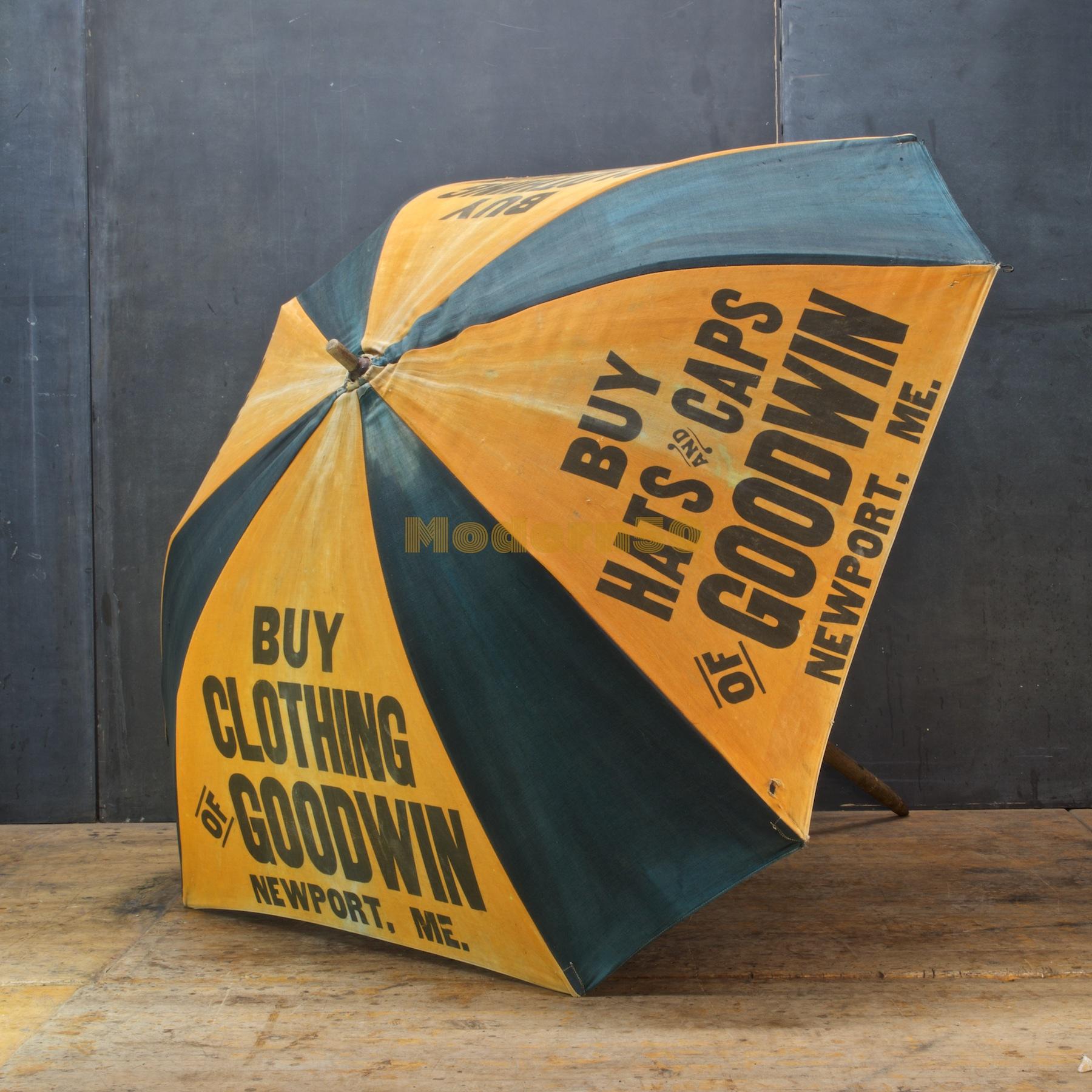 American 1920s Umbrella Parasol Advertising Mercantile Graphic Design Newport Beach Patio