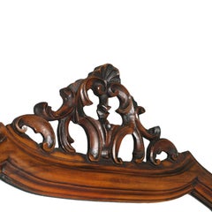1920s Venetian Wall Mirror Hand Carved & Shaped Walnut, Wax Polished