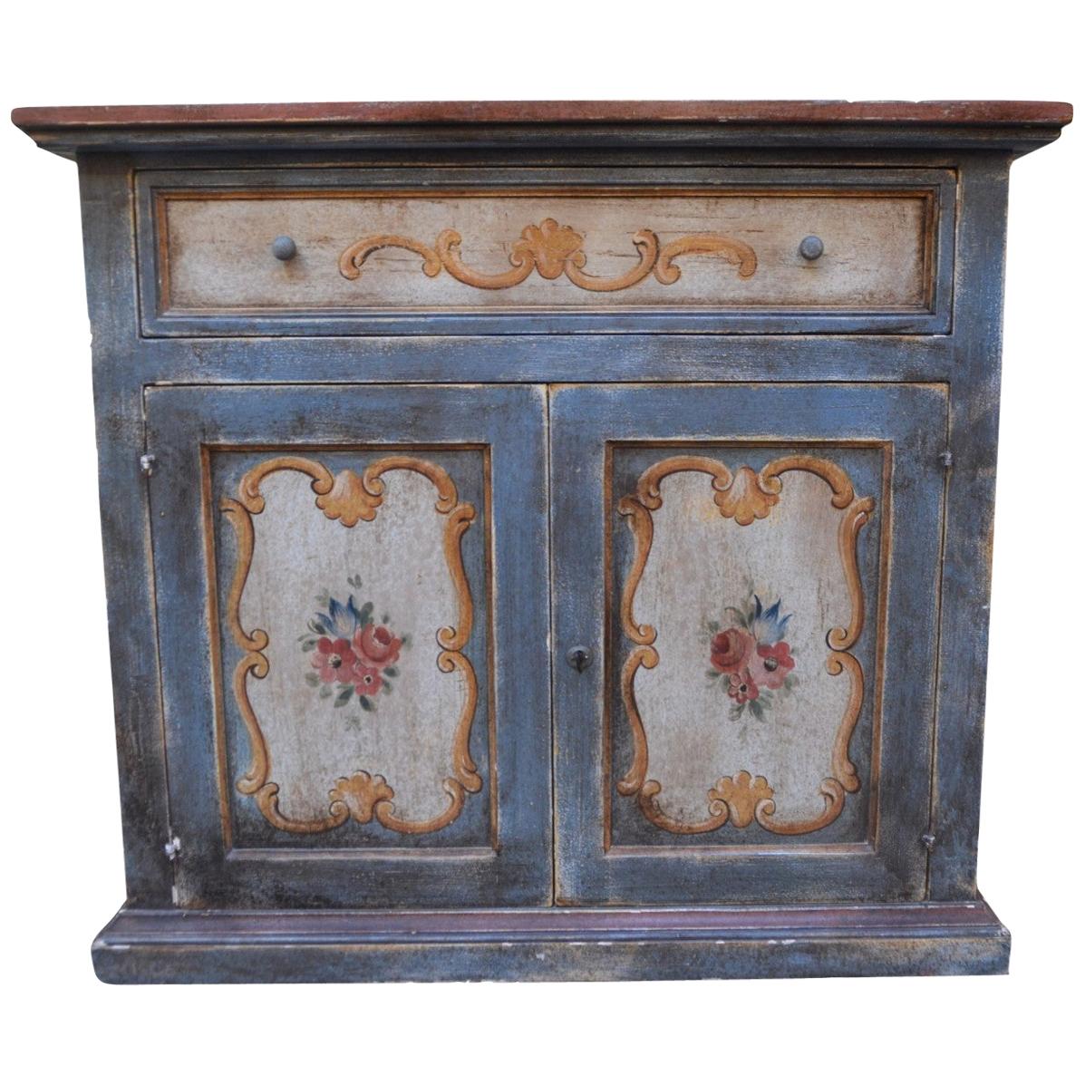1920s Venetian Decorative Painted Side Cabinet