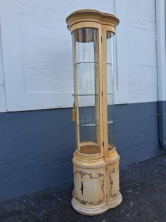 1920's Venetian Regency Clover Form / Art Glass Tall Display Cabinet