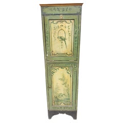 1920s Venetian Rococo Style Polychrome Hand Painted Cabinet À Abattant