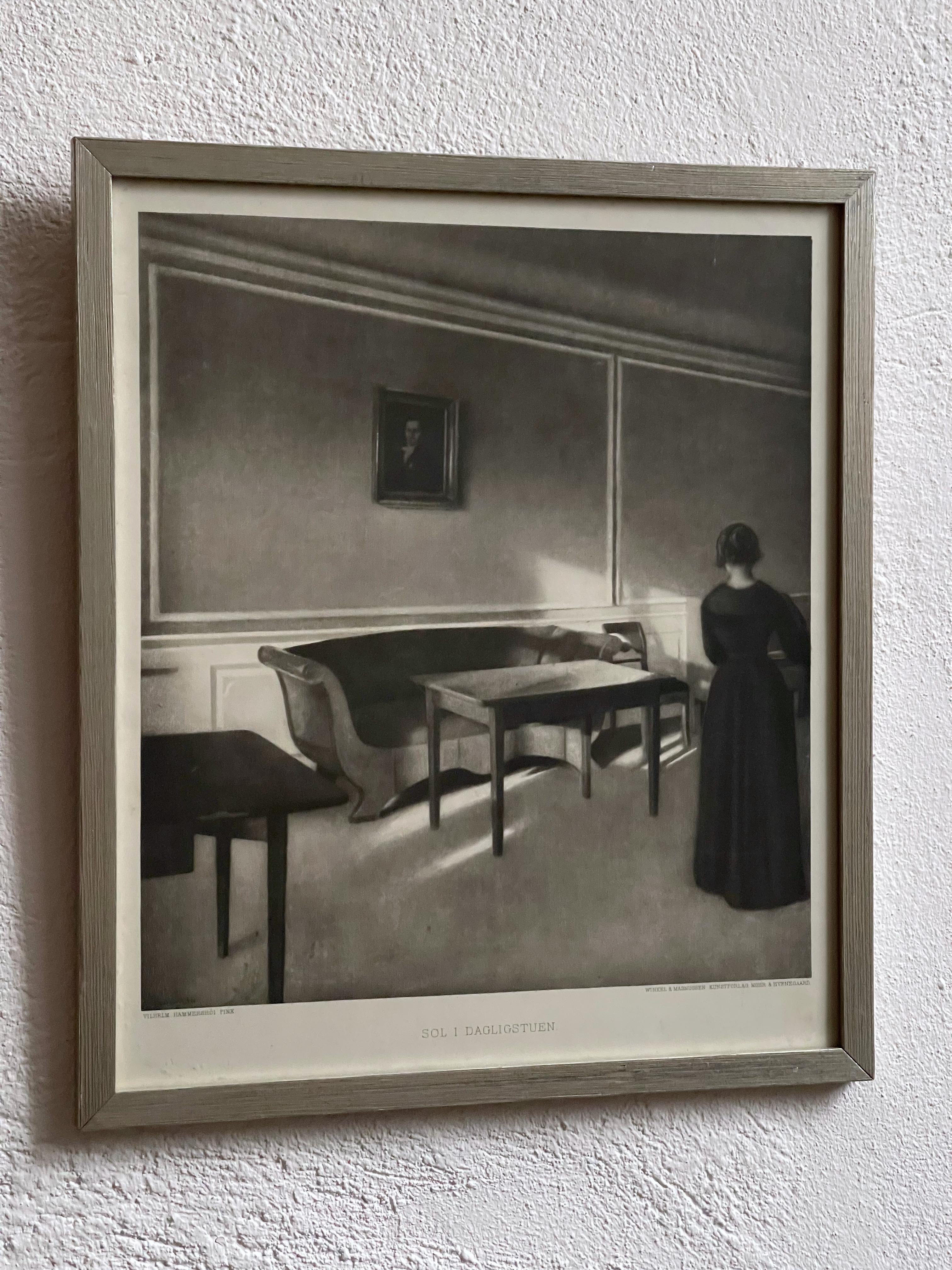 Danish 1920s Vilhelm Hammershoi Print by Winkel and Magnussen Kunstforlag, Copenhagen For Sale