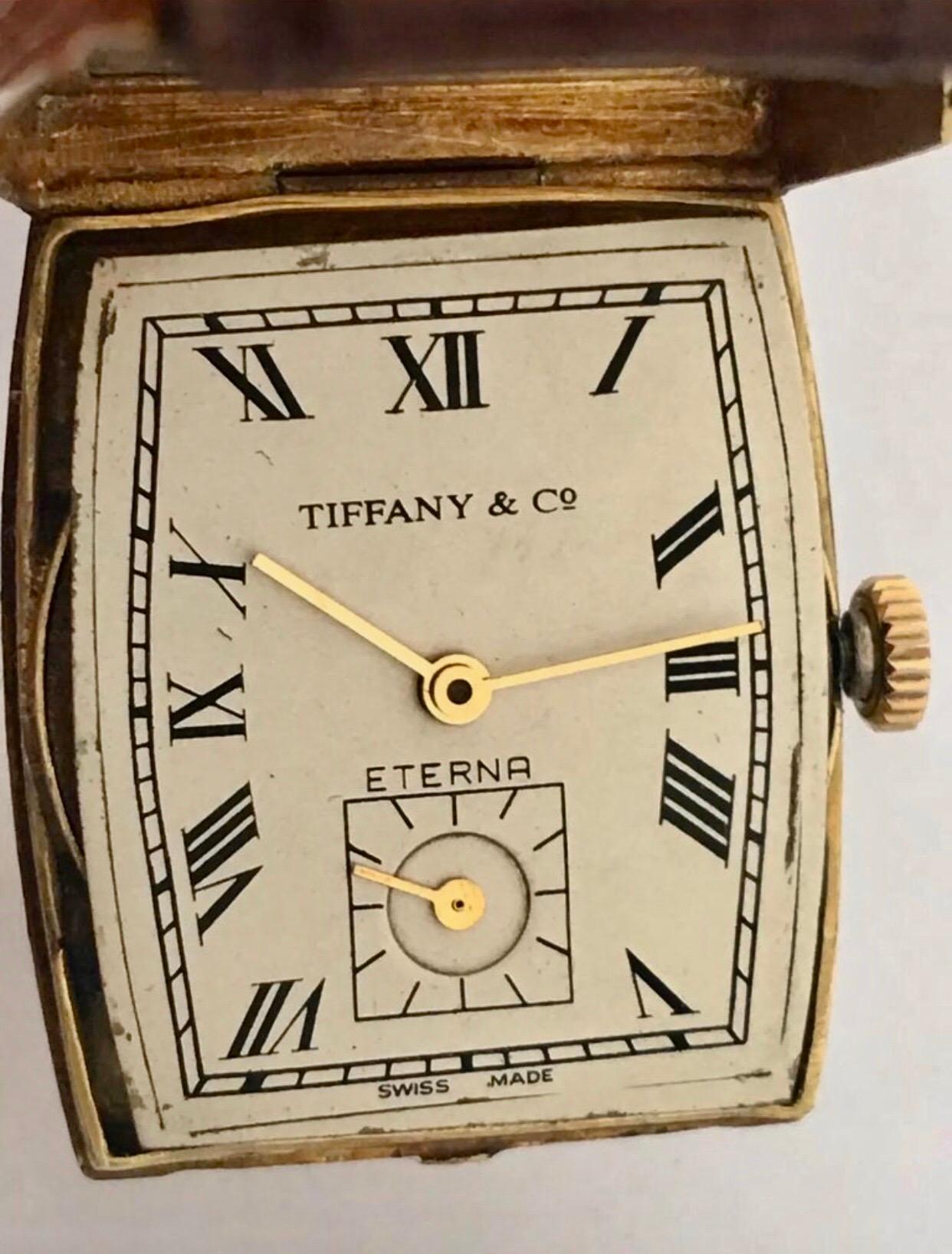 1920s Vintage 18 Karat Gold Tiffany & Co. Eterna Hand-Winding Wristwatch 3