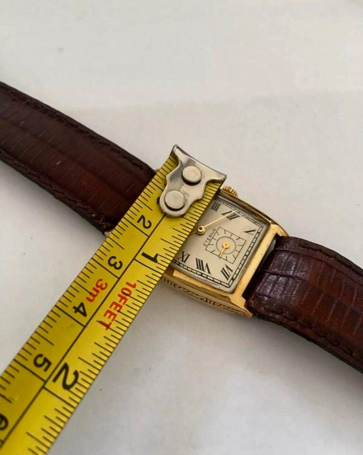 1920s Vintage 18 Karat Gold Tiffany & Co. Eterna Hand-Winding Wristwatch In Good Condition In Carlisle, GB