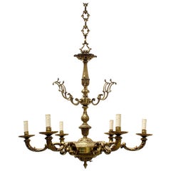 1920s Vintage Baroque Style Bronze Chandelier