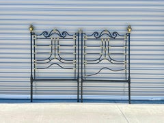 1920s Vintage Brass & Iron Queen Size Headboard