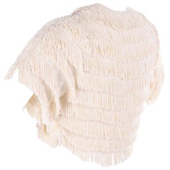 1920s Antique Cream Fringe Cropped Bolero Top Jacket