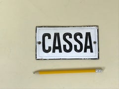 1920s Vintage Curved Italian Enamel Metal Sign "Cassa", ‘Cash Desk Sign’