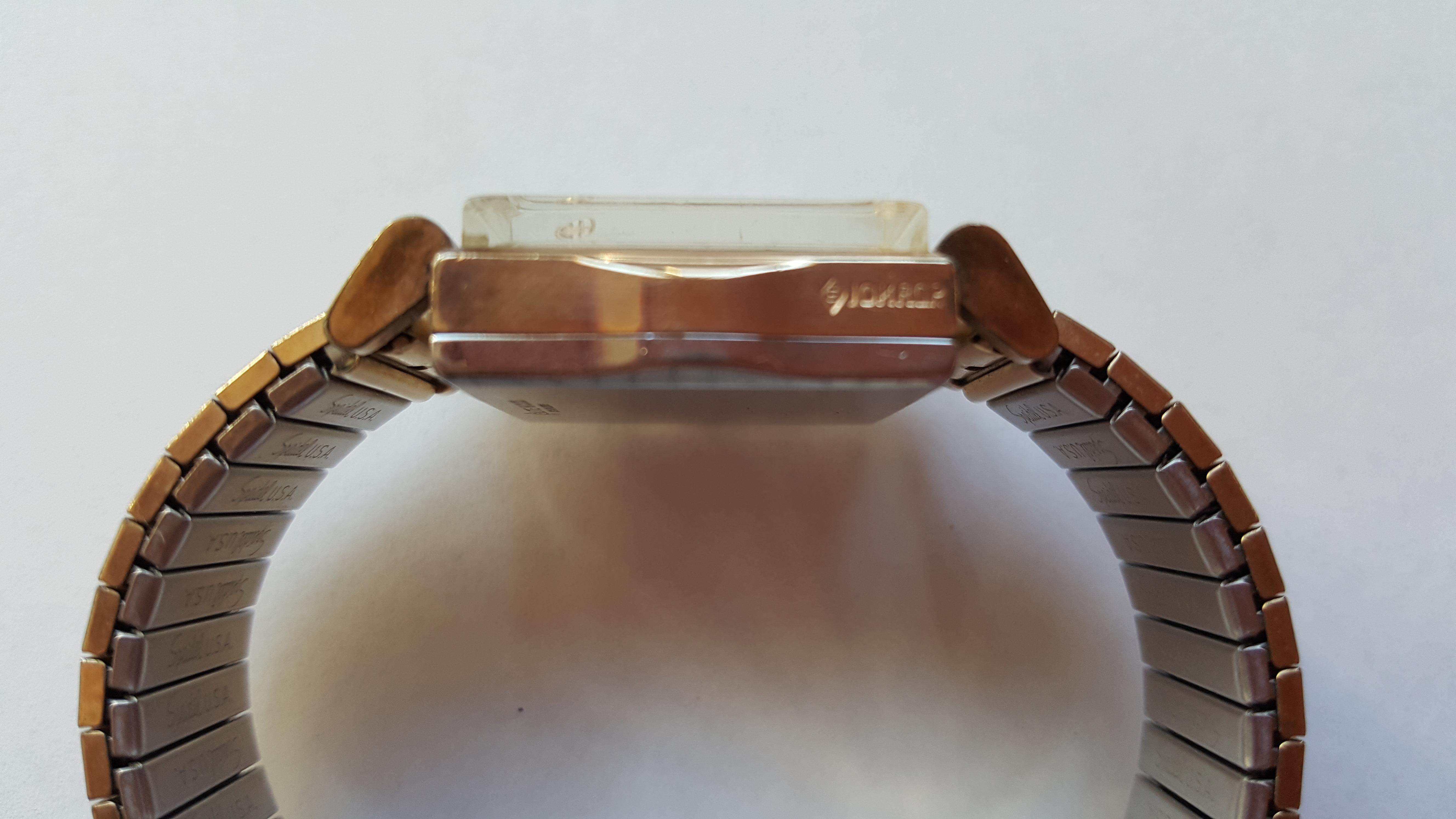 1920s Vintage Illinois Watch Square Case, 10 Karat Gold-Plated 1