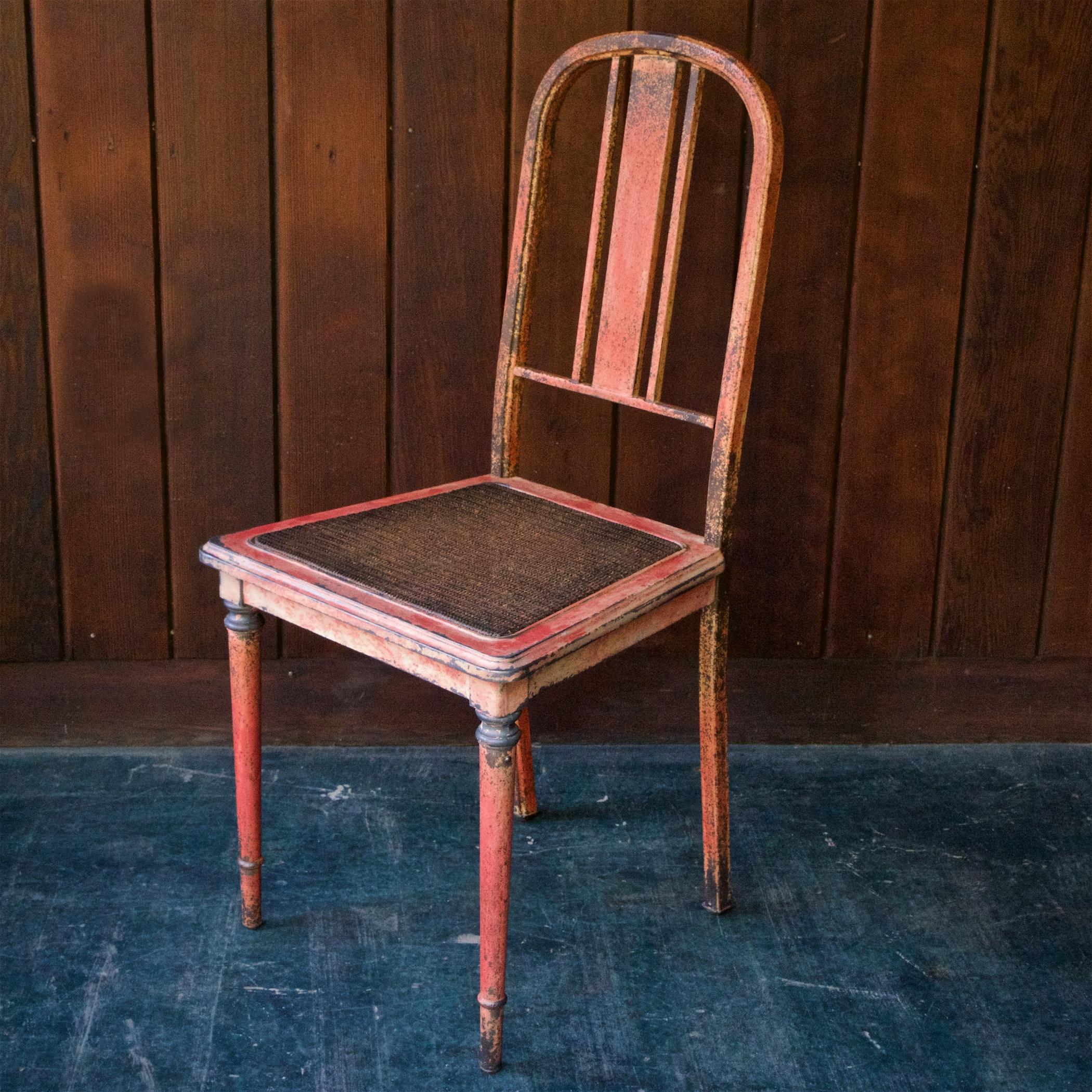 1920s Vintage Industrial Simmons Steel Bank Vault Dining Chairs In Distressed Condition In Hyattsville, MD