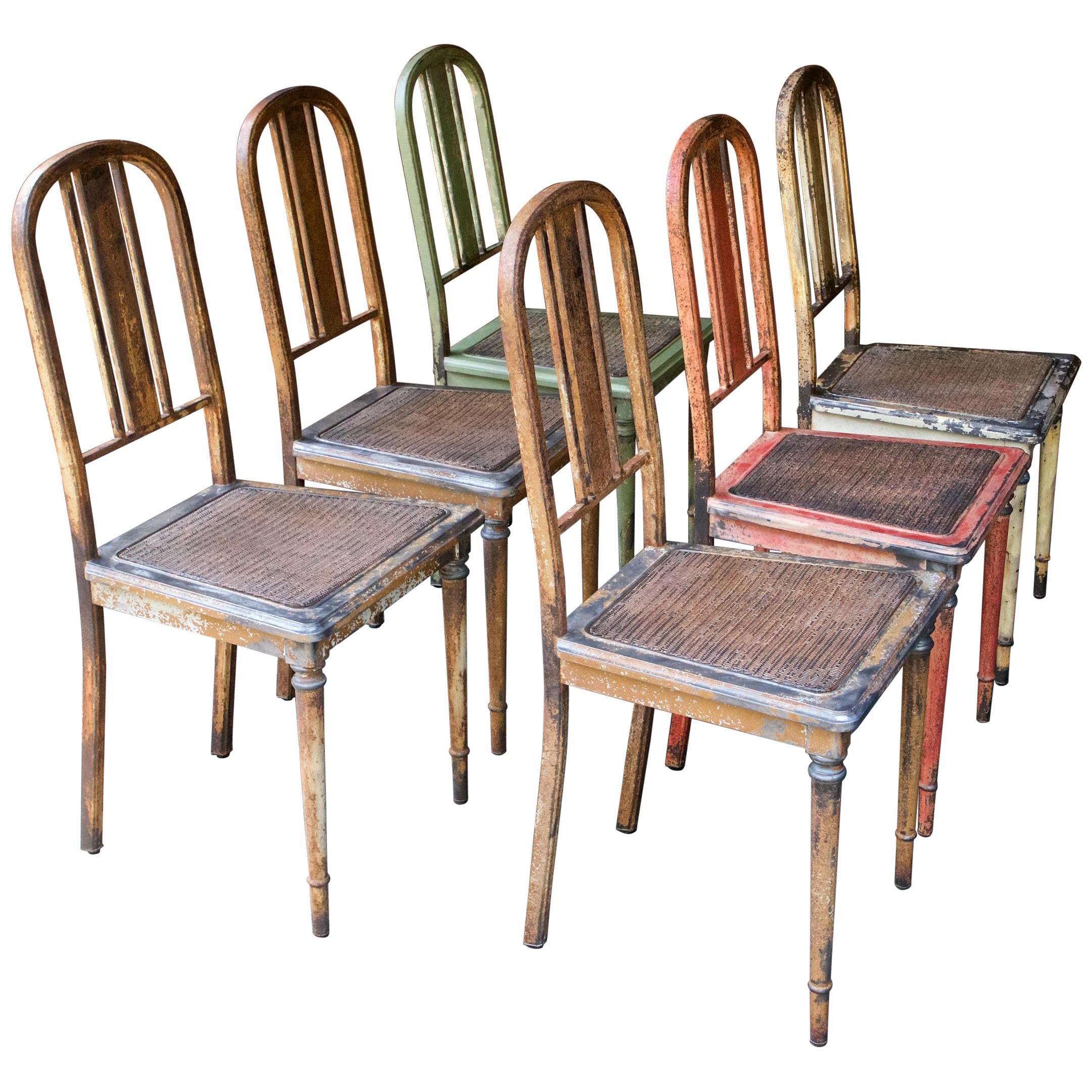 1920s Vintage Industrial Simmons Steel Bank Vault Dining Chairs