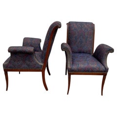 1920s Vintage Italian Chairs in Upholstery with Wood, a Pair