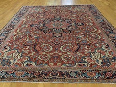 1920s Vintage Persian Heriz Handmade Rug Center Medallion
