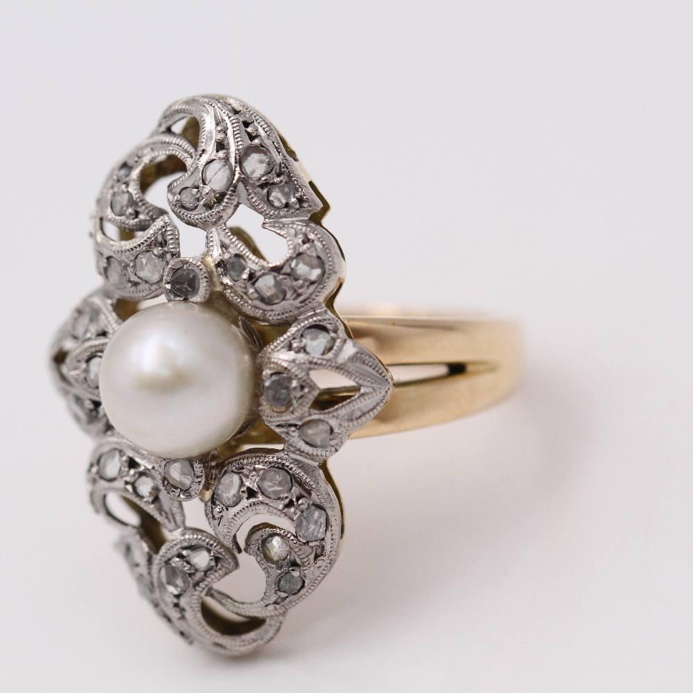 Belle Époque 1920's Vintage Ring in Gold and Platinum For Sale