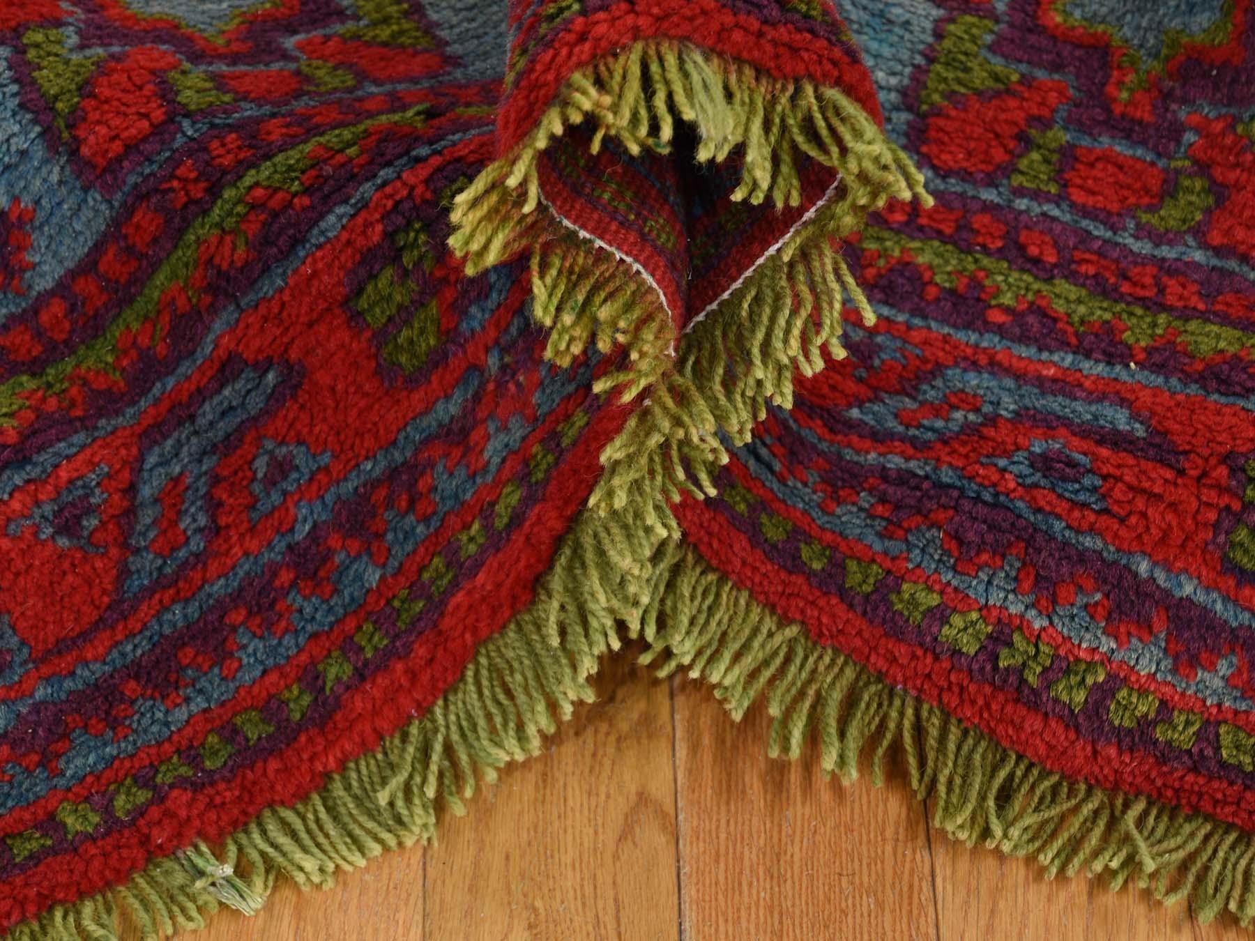 Wool 1920s Vintage Turkish Oushak Rug, Huge Square Vivid Red For Sale