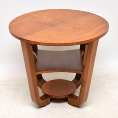 1920s Vintage Walnut Art Deco Coffee Table