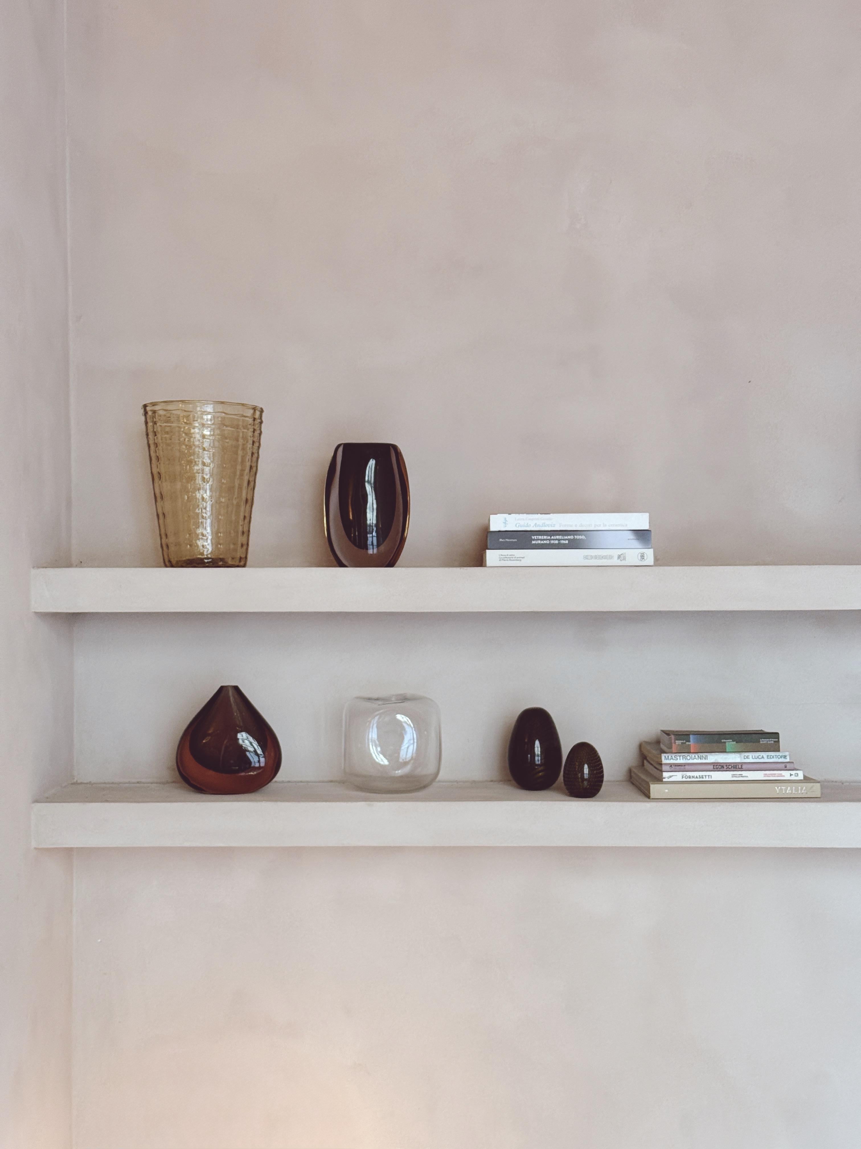 italien Vittorio Zecchin, grand vase Strisce en verre de Murano soufflé à la main, jaune pâle, des années 1920 en vente