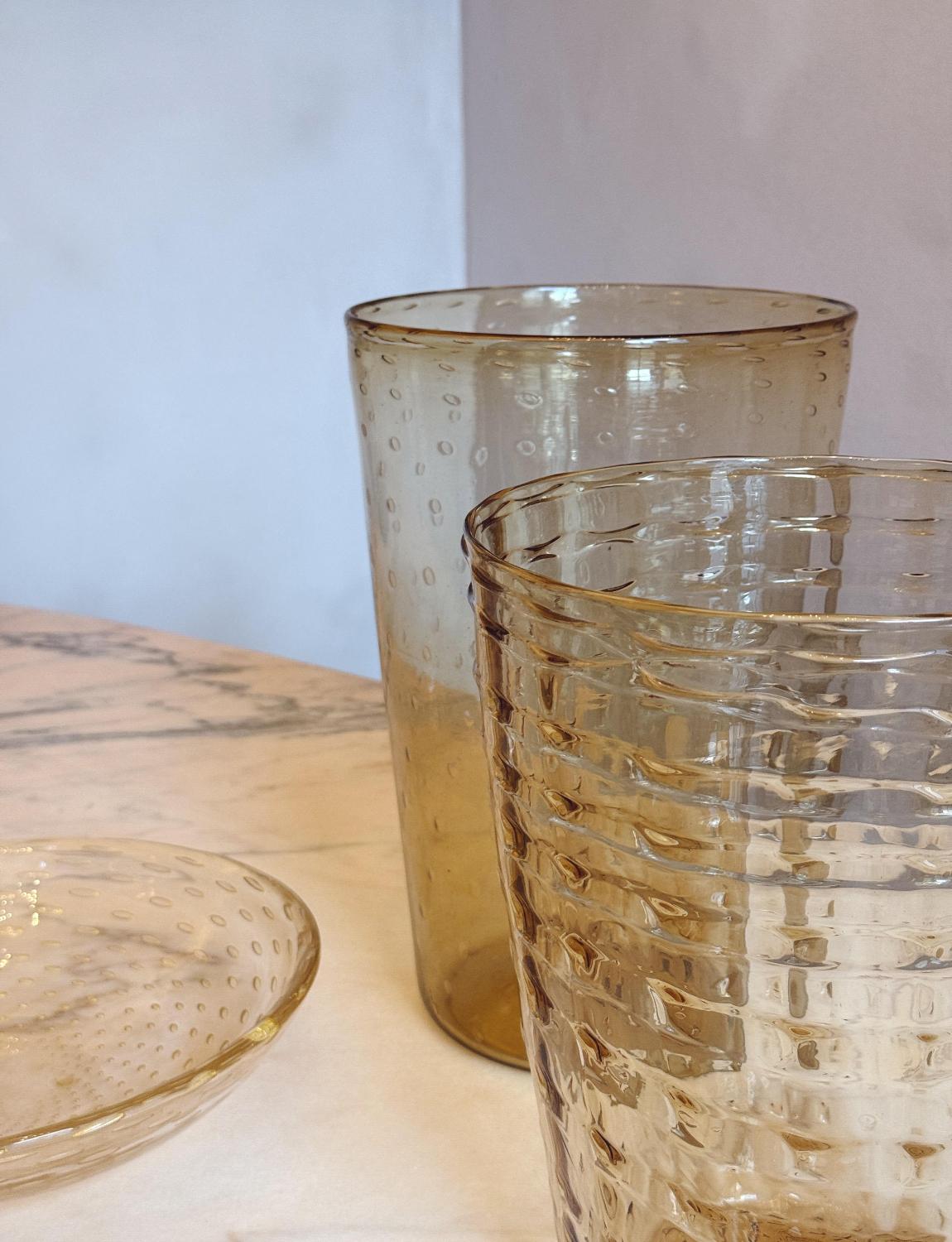 Vittorio Zecchin, grand vase Strisce en verre de Murano soufflé à la main, jaune pâle, des années 1920 en vente 1