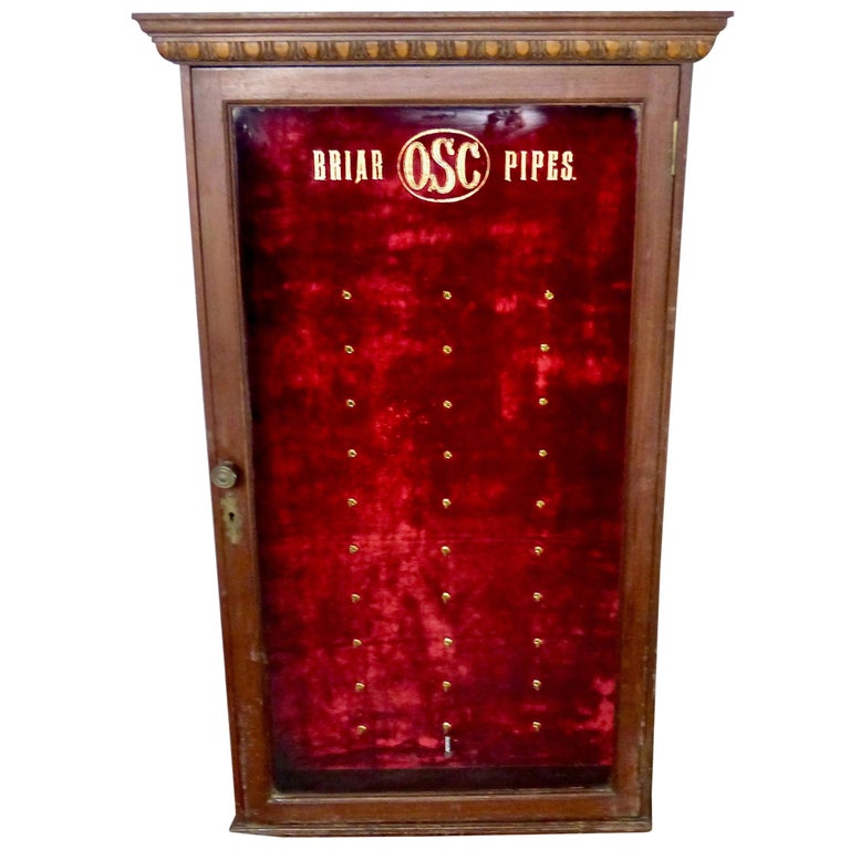 1920s WallMounted Pipe Display Case for Briar OSC Pipes at 1stDibs