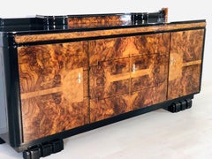 1920s Walnut Burl Art Deco Sideboard with Ornamentations, Limited Offer