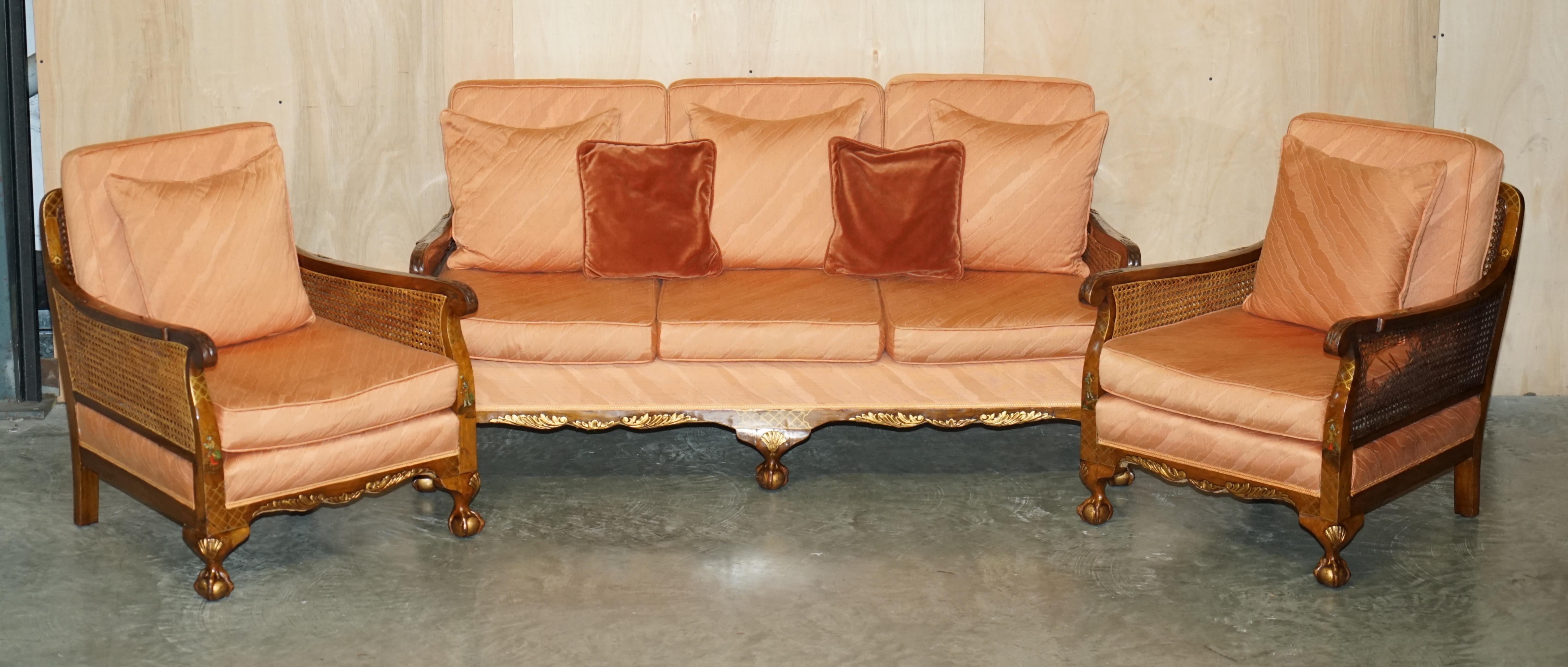 Royal House Antiques

Royal House Antiques is delighted to offer for sale this stunning original Chinese Export Circa 1920's Chinoiserie Bergere suite with hand painted and lacquered frames

Please note the delivery fee listed is just a guide, it