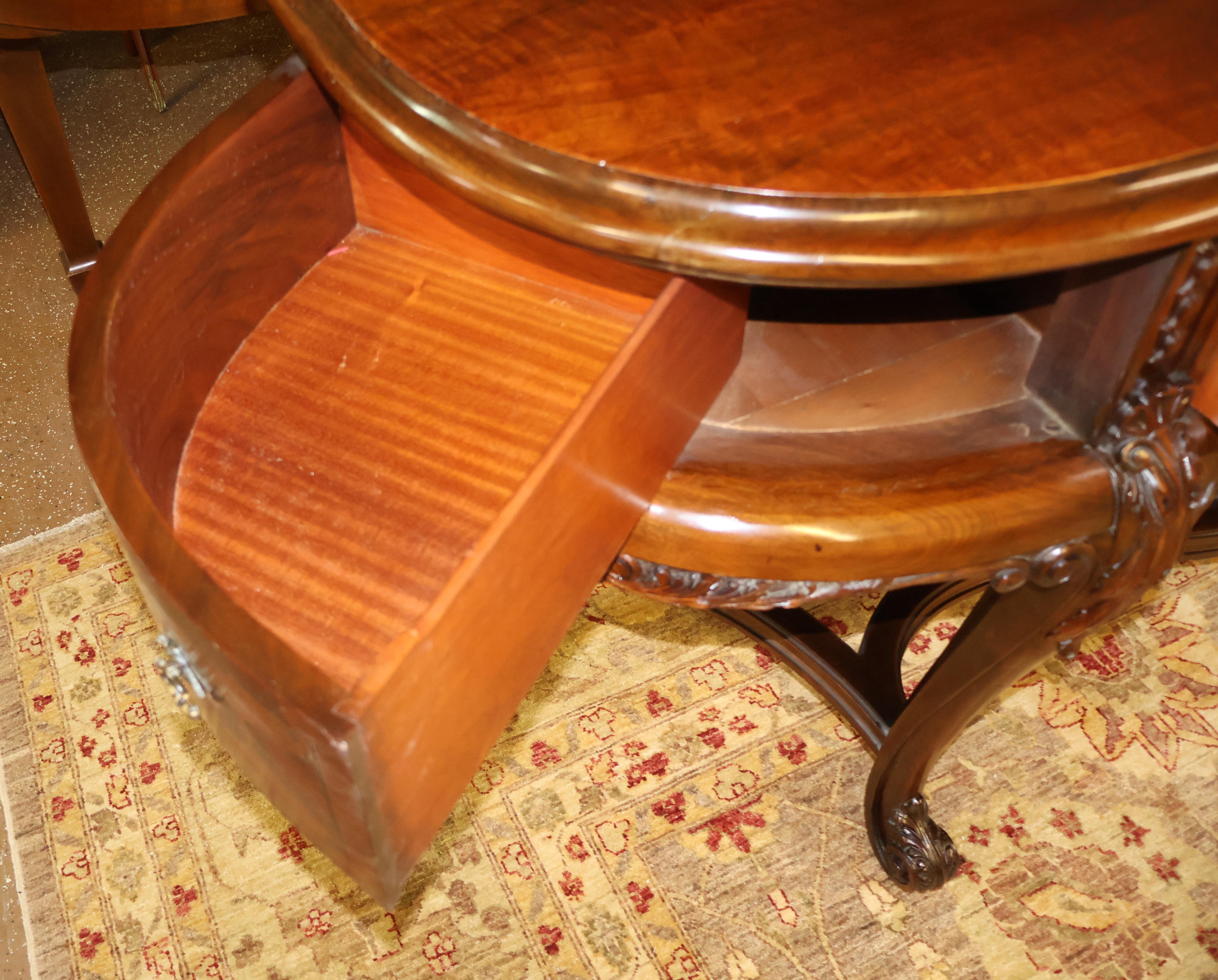 1920's Walnut Inlaid French Style Server Buffet Sideboard By Rockford Furniture For Sale 1