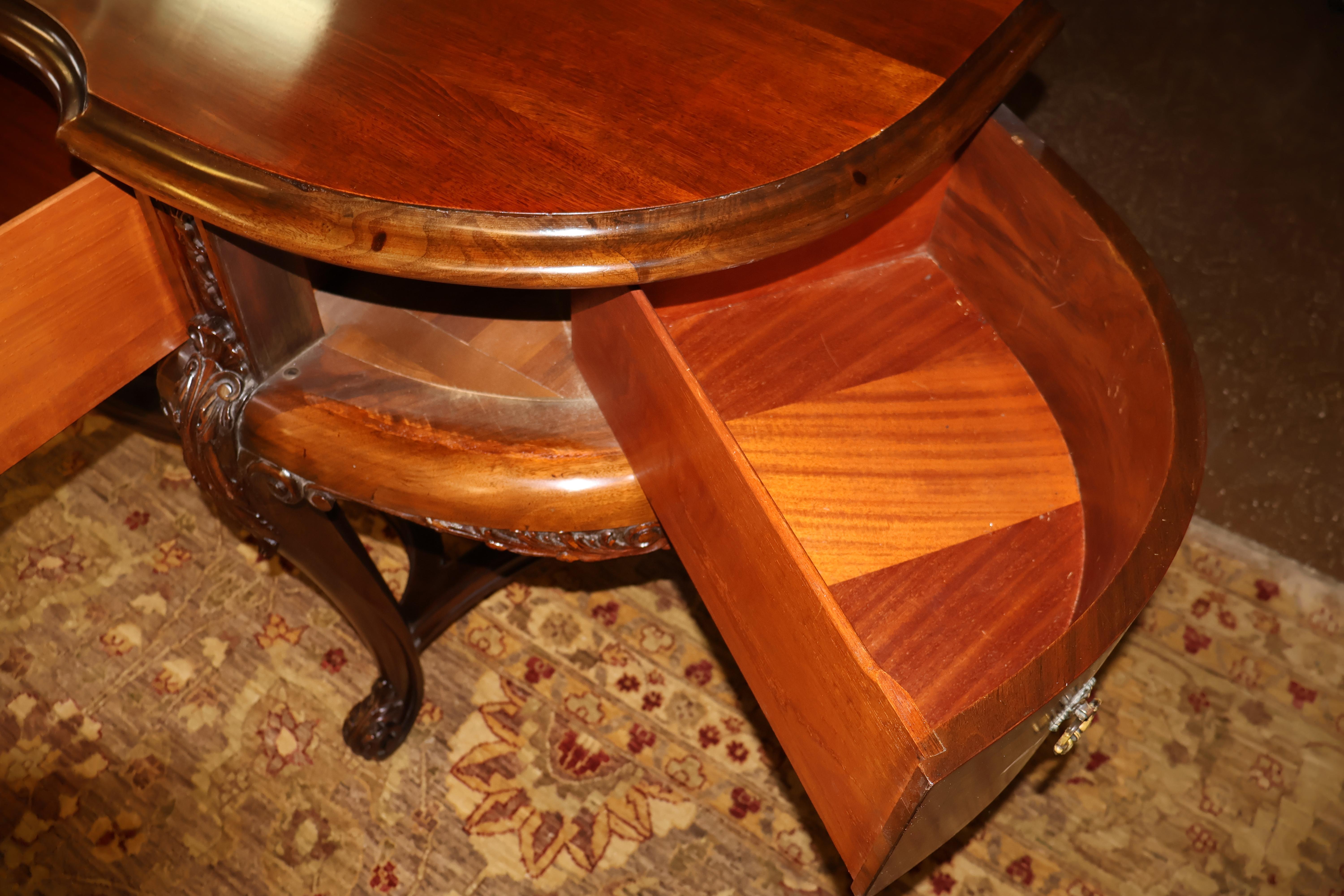 1920's Walnut Inlaid French Style Server Buffet Sideboard By Rockford Furniture For Sale 2