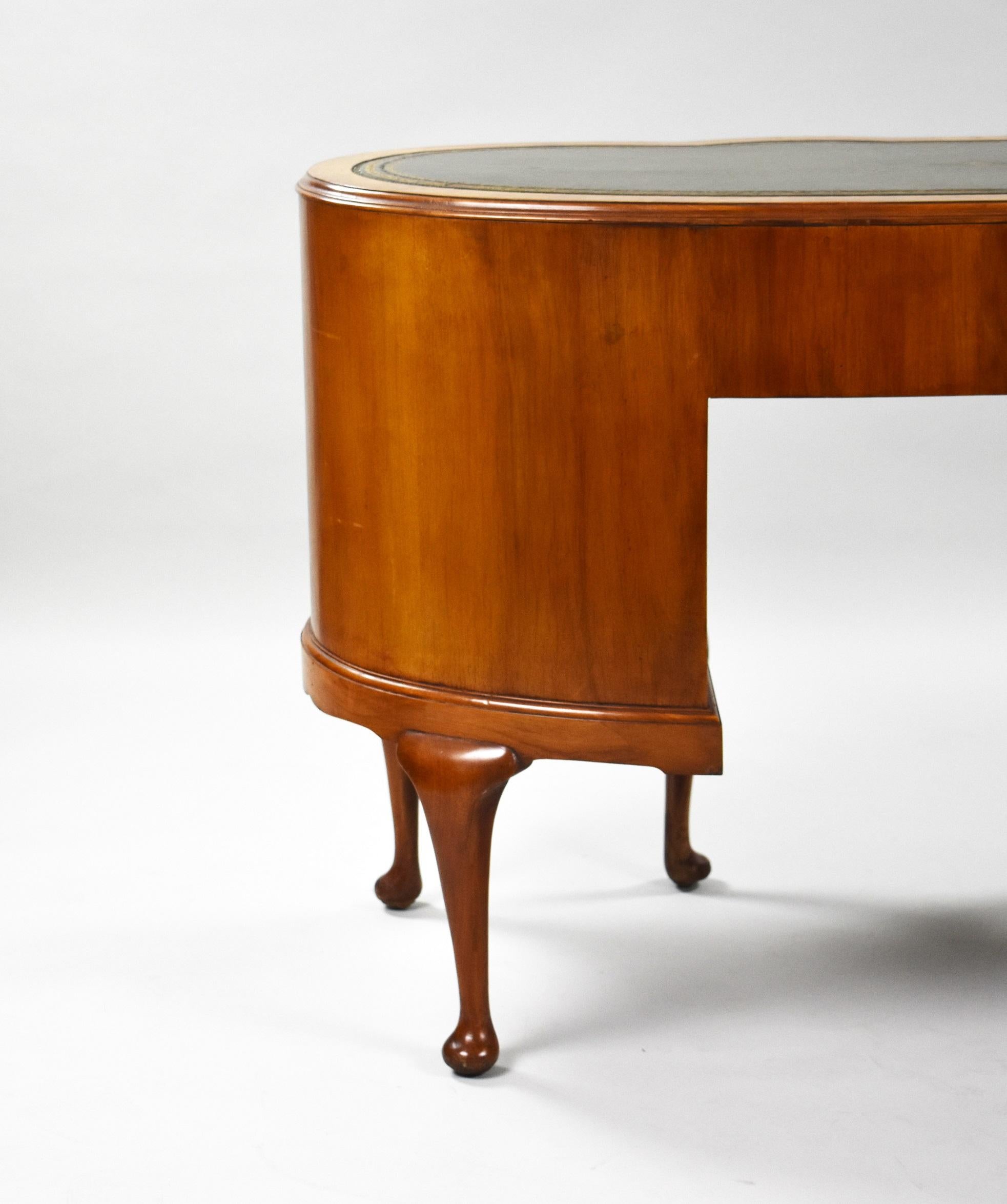 1920s Walnut Kidney Shaped Desk 5