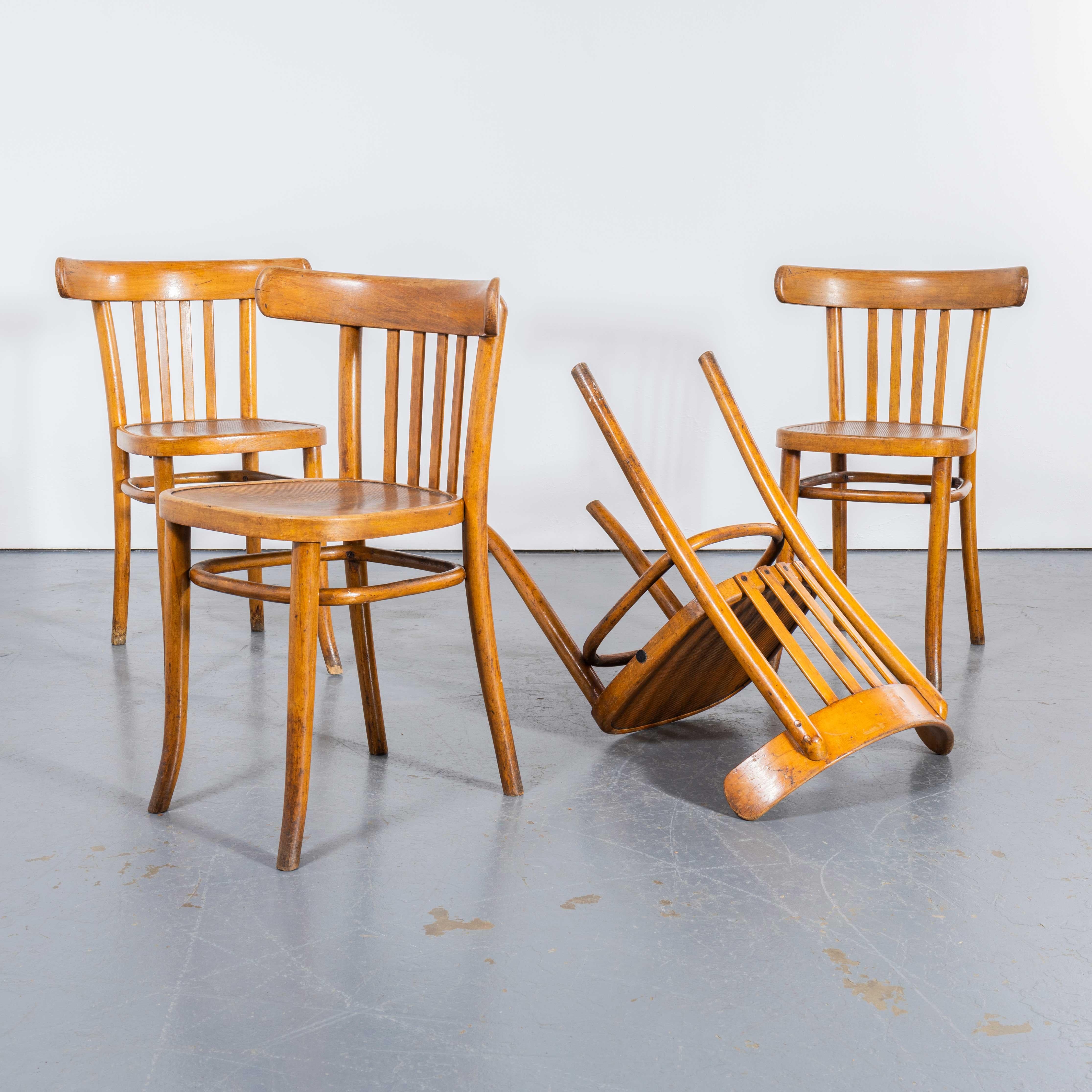1920's Warm Honey Classic Bentwood Dining Chair - Various Quantities Available im Angebot 1