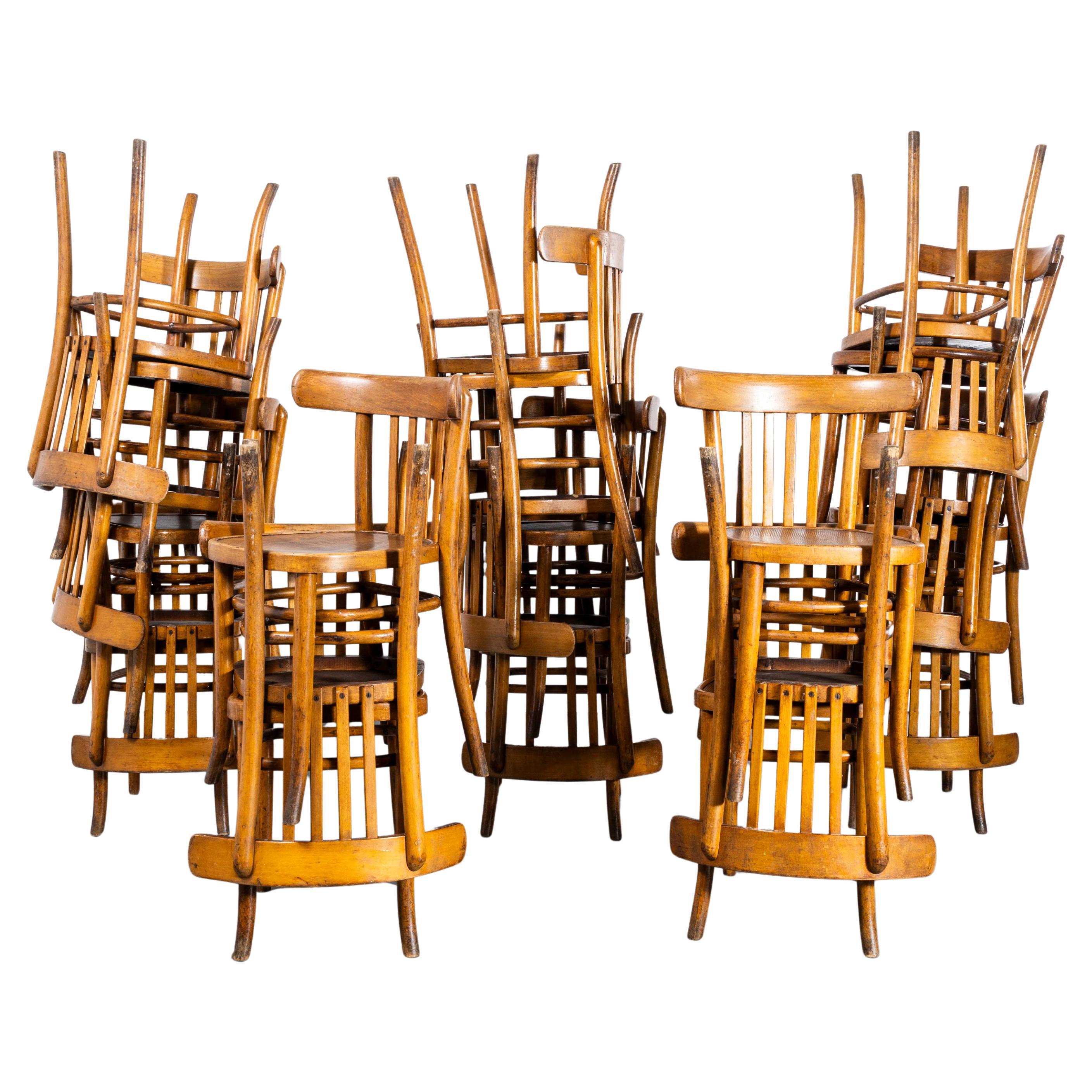 1920's Warm Honey Classic Bentwood Dining Chair - Various Quantities Available