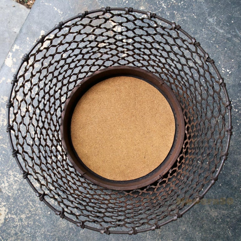 1920s Wastebasket Factory Office Lattice Wire Trash Can Vintage