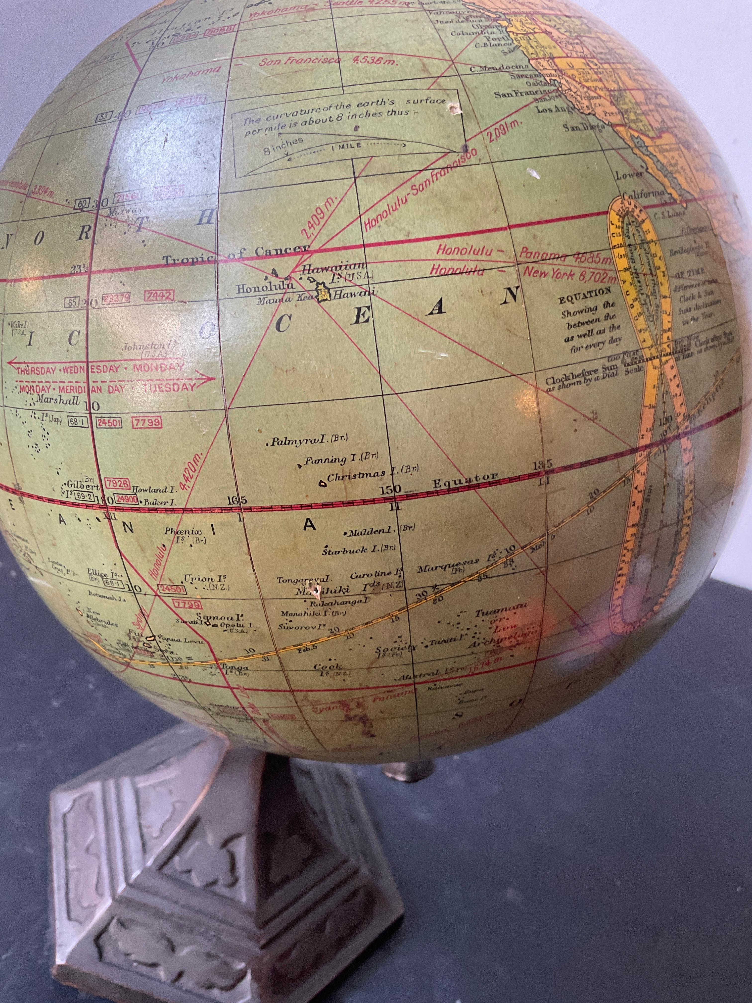 1920s Weber Costello 8 Inch Globe Made In England 2