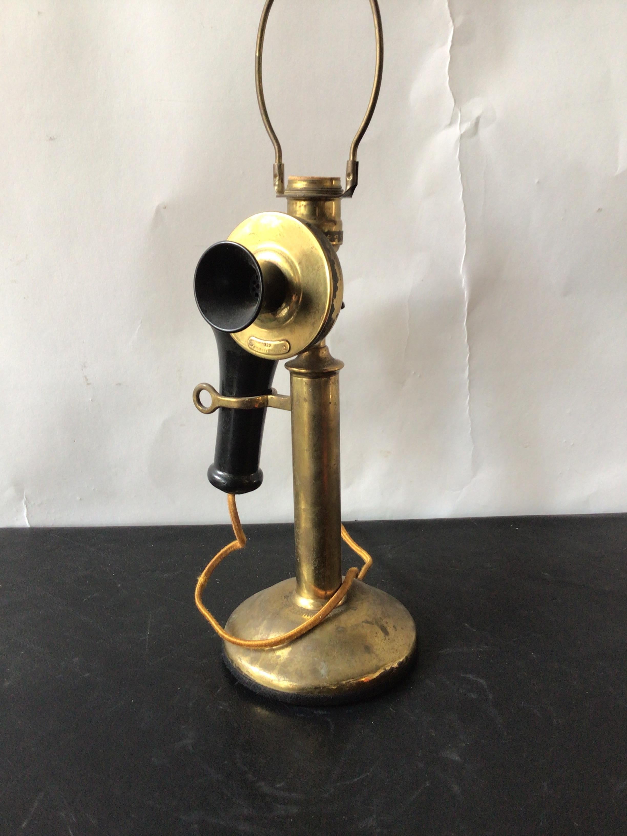 1920s Western Electric phone turned into a table lamp.