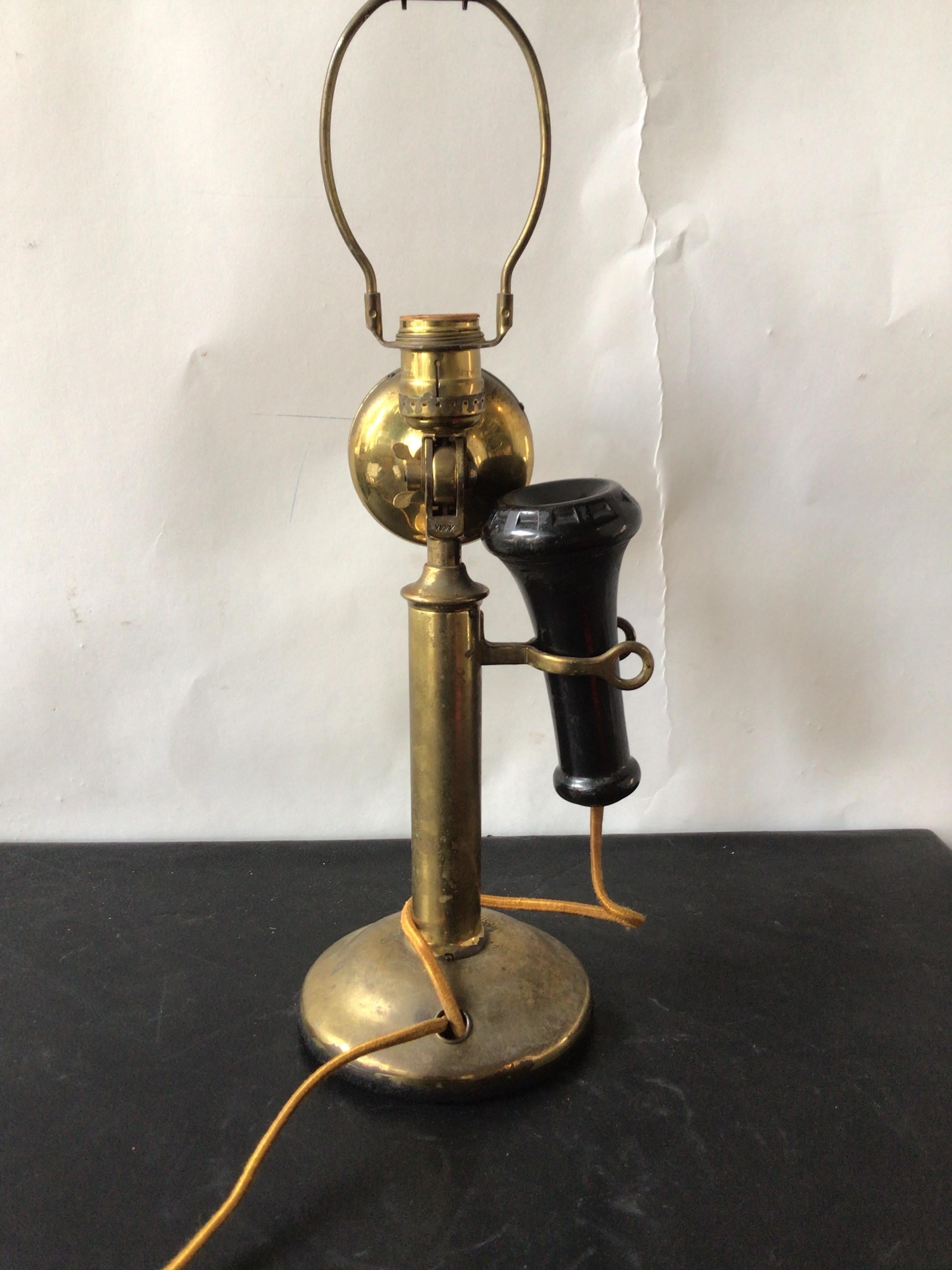 1920s Western Electric Phone Lamp In Good Condition In Tarrytown, NY