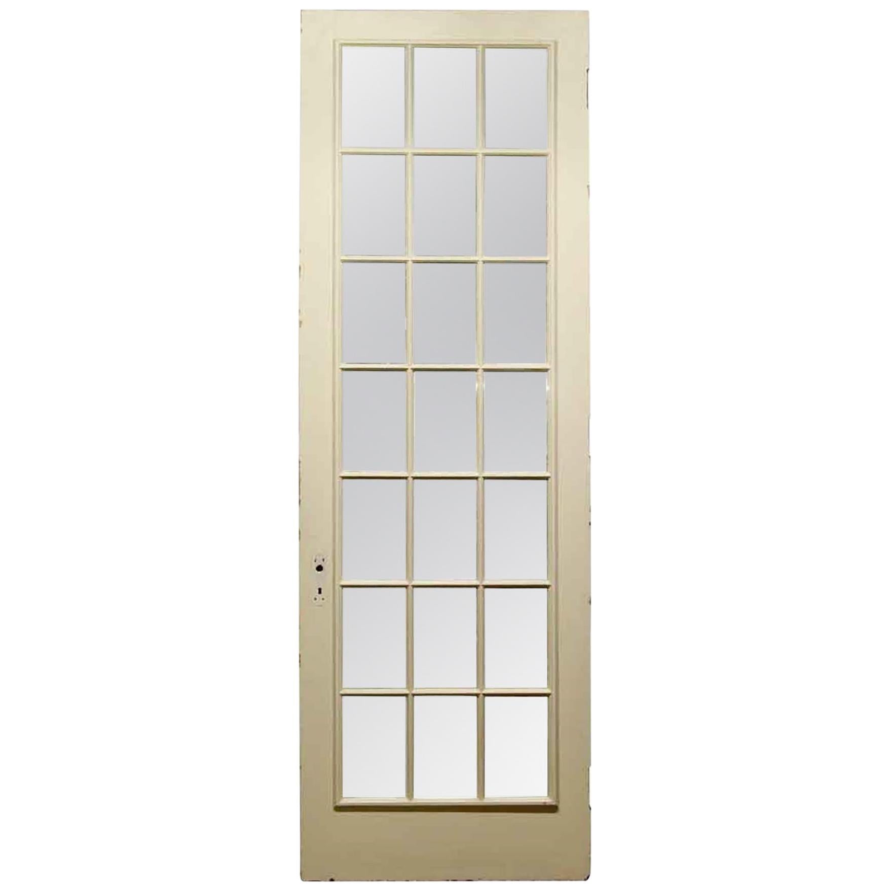 1920s White 21-Mirrored Panel Wood Door