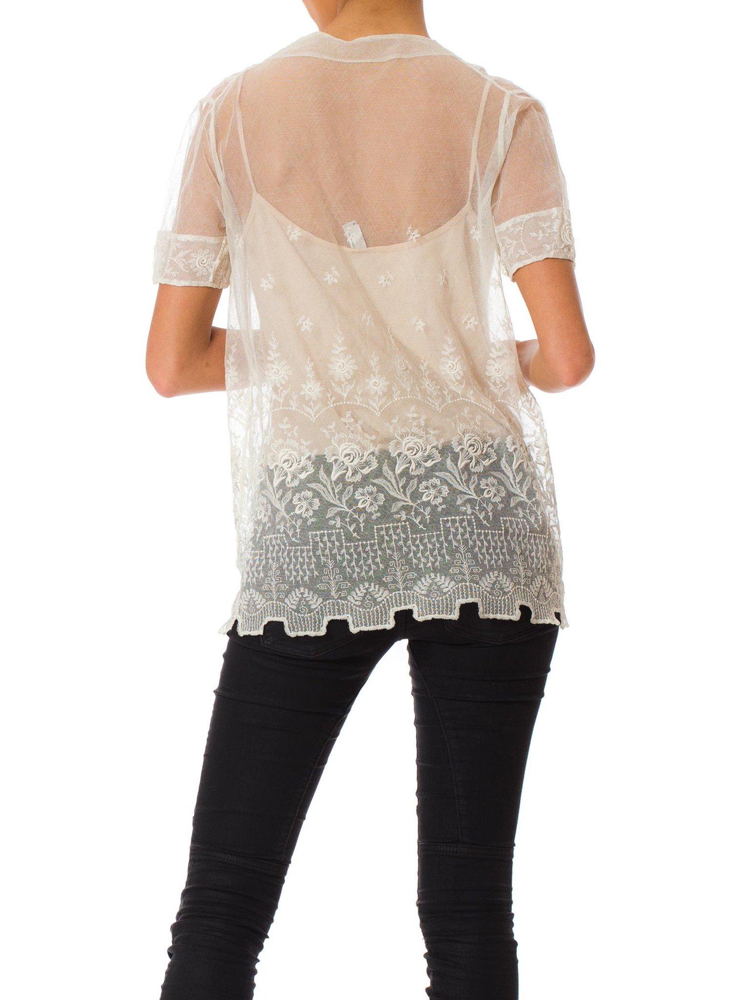 embroidered tulle top