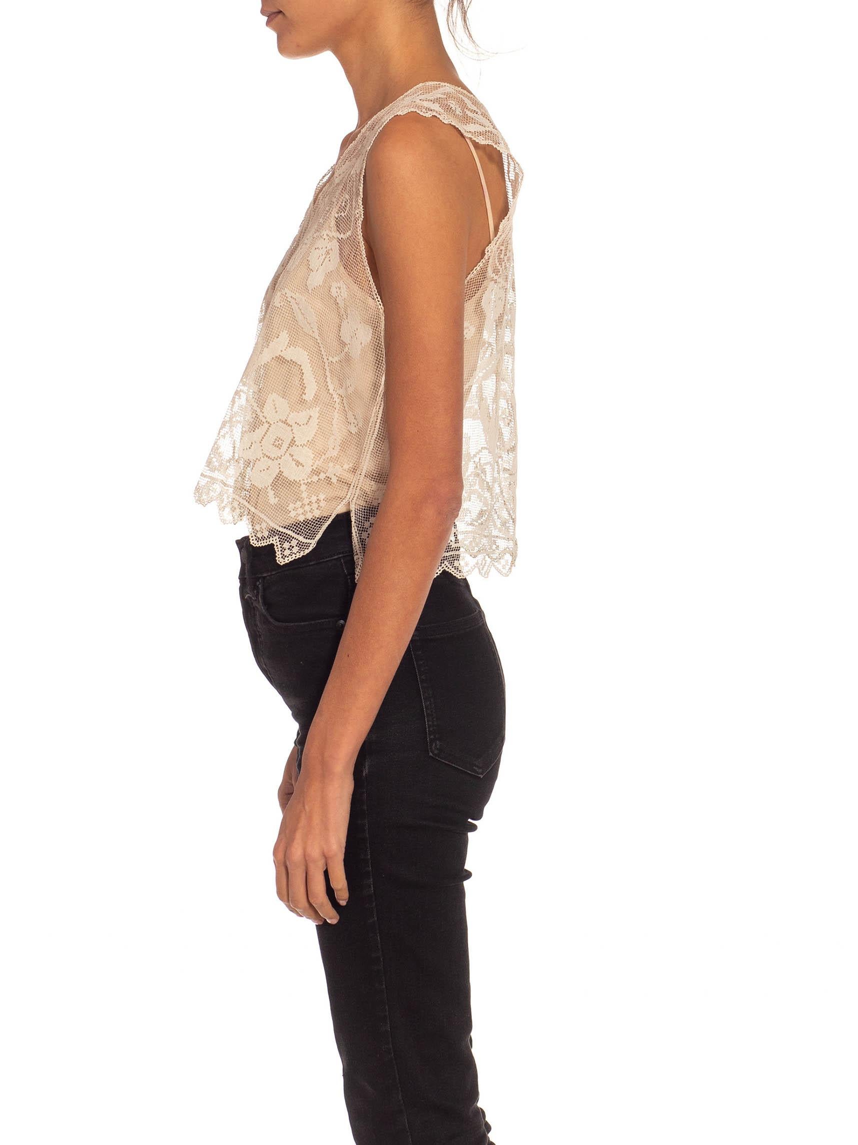 white lace sleeveless top