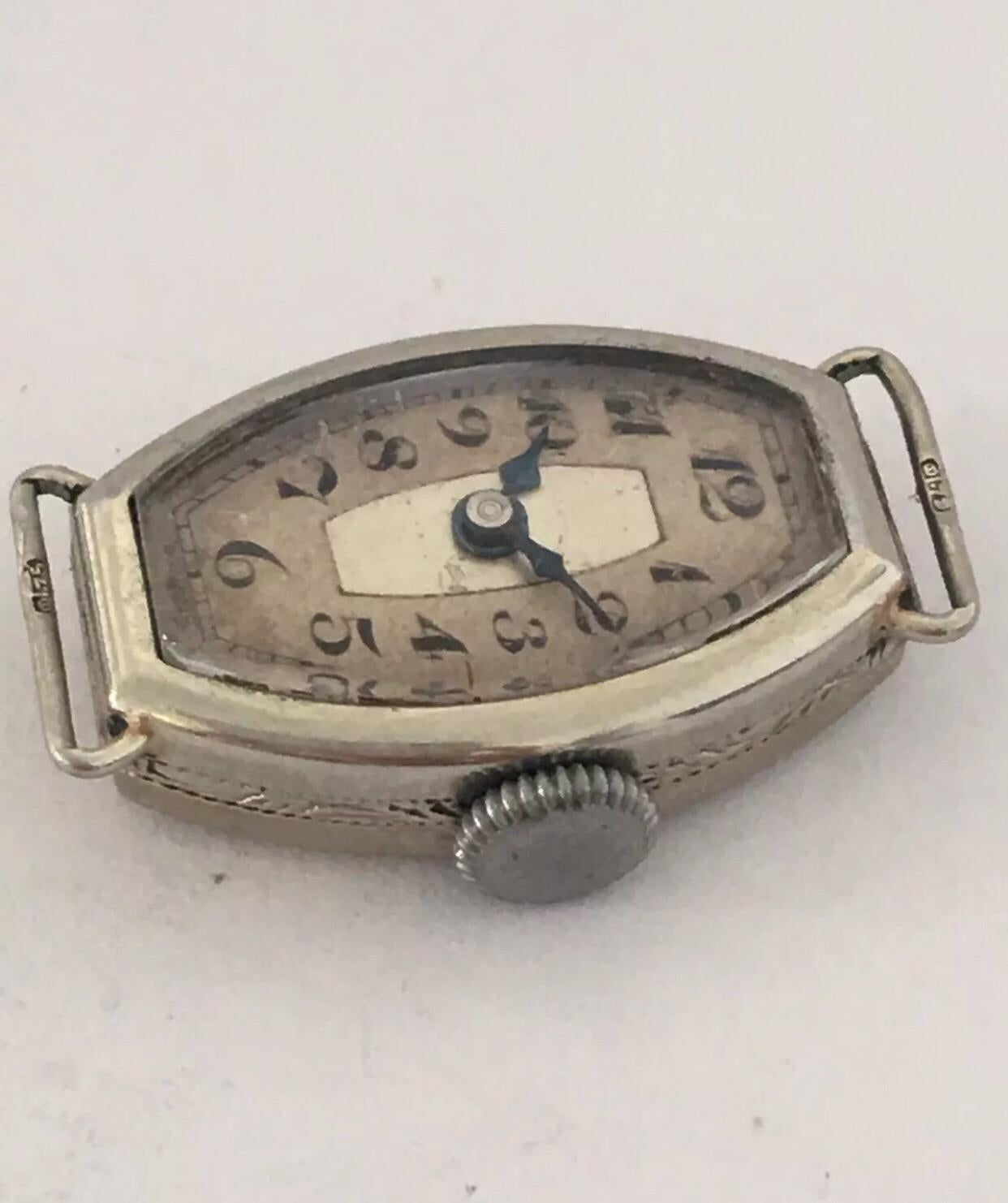 1920s White Gold Vintage Ladies Wristwatch 'no strap' For Sale 6