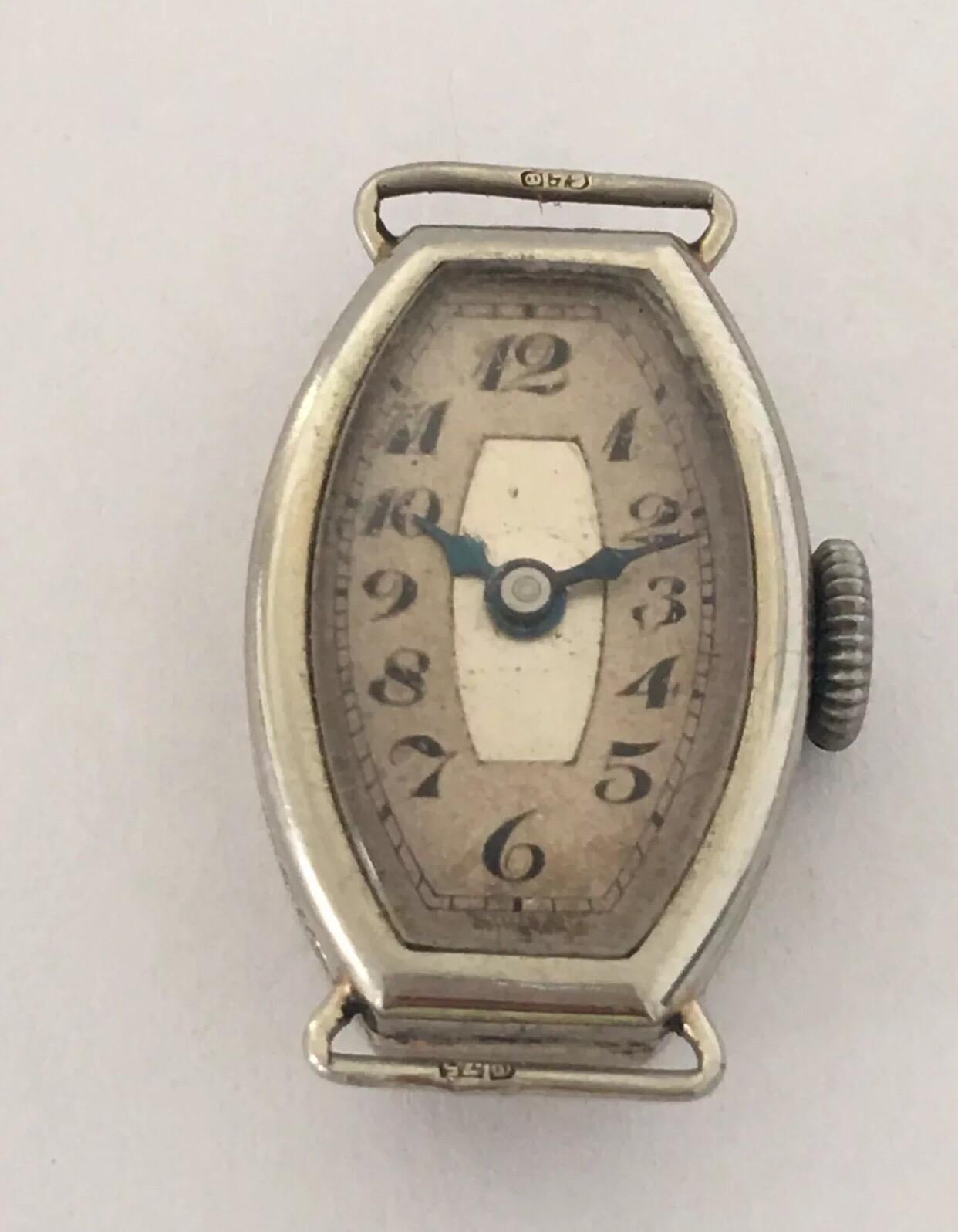 1920s White Gold Vintage Ladies Wristwatch 'no strap' For Sale 7