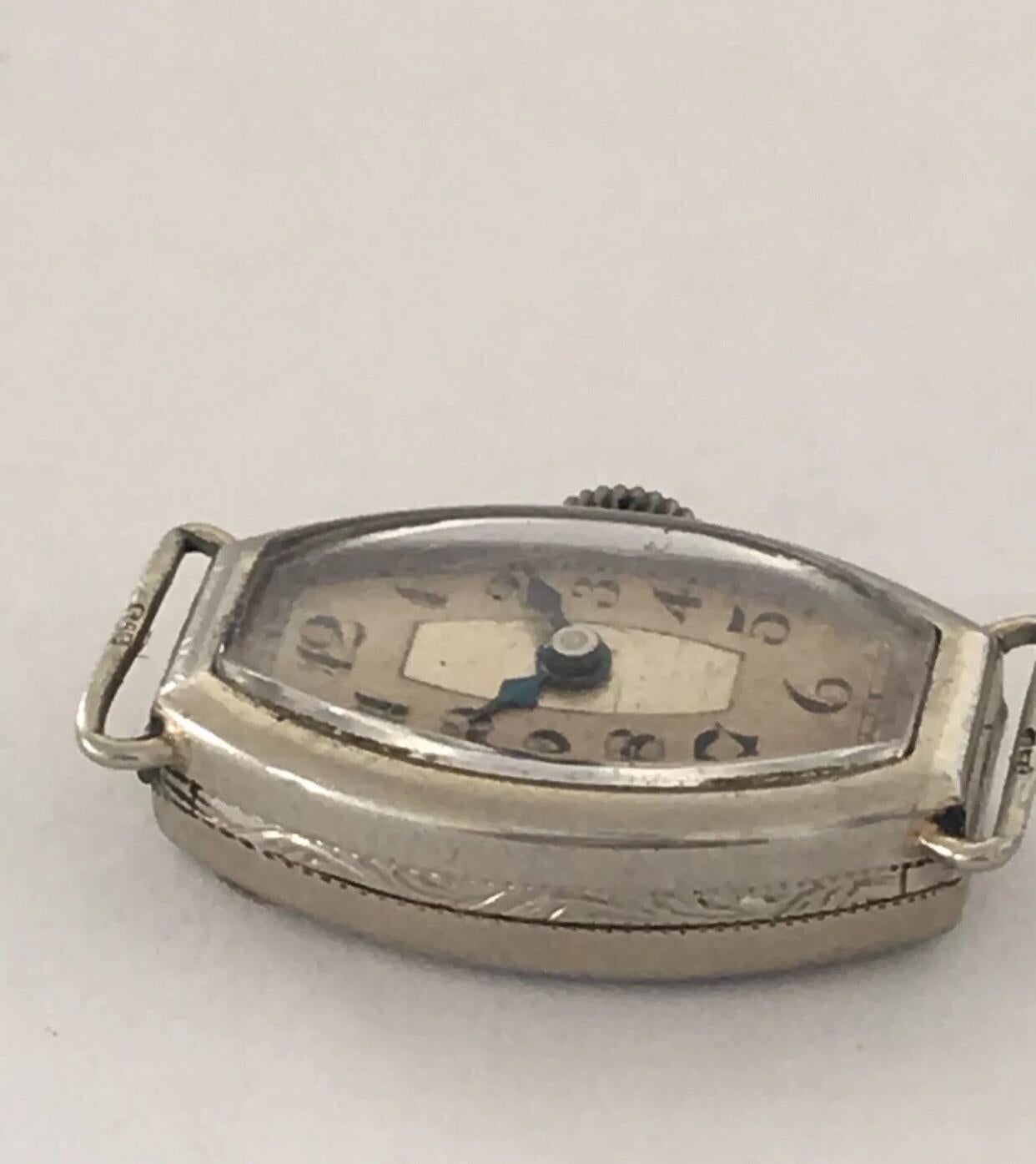 1920s White Gold Vintage Ladies Wristwatch 'no strap' For Sale 1